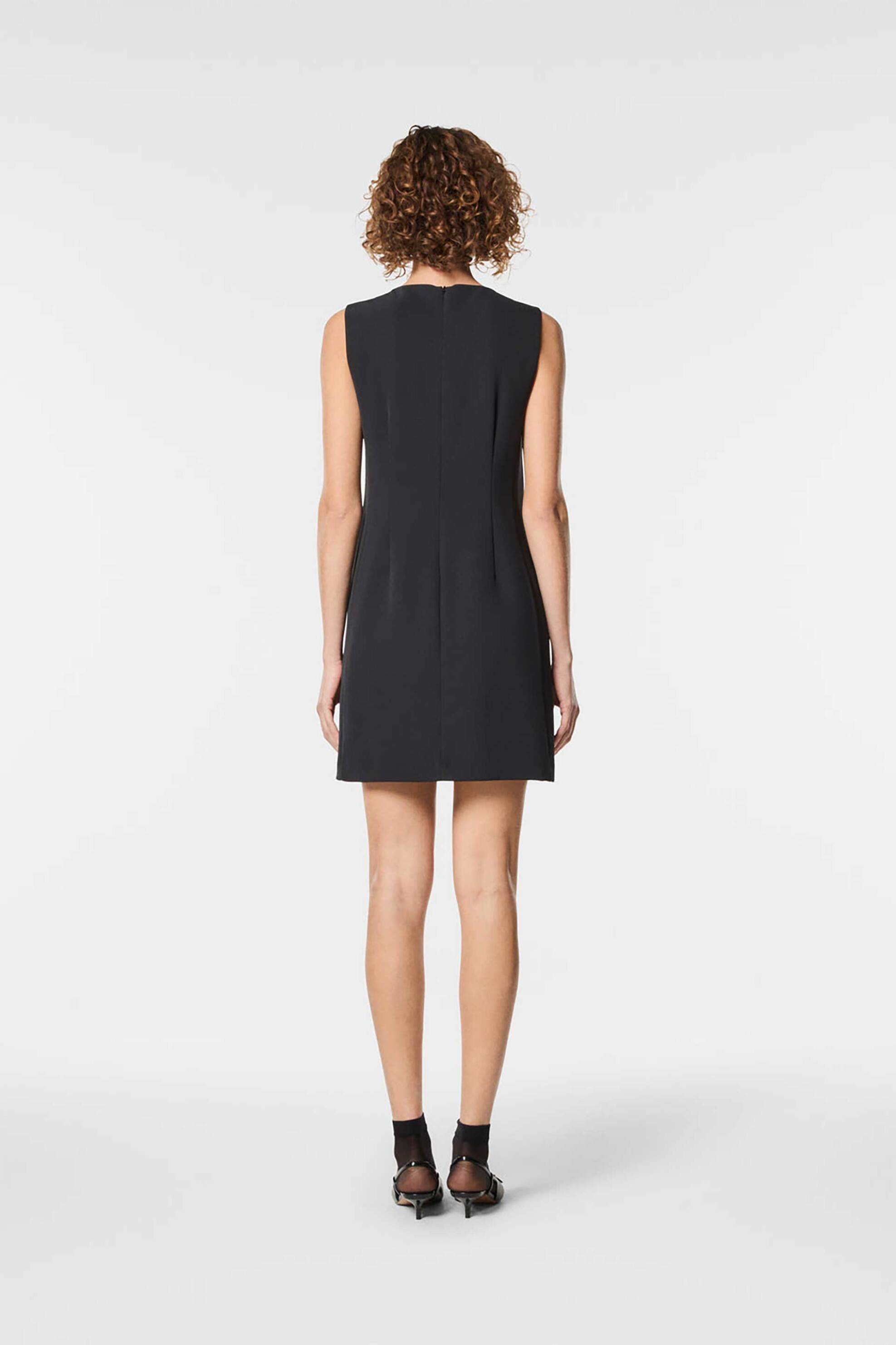 Nenette γυναικείο mini αμάνικο φόρεμα με ρίγες απο στρας - 40BB-ACQUA-0700 Μαύρο φωτογραφία