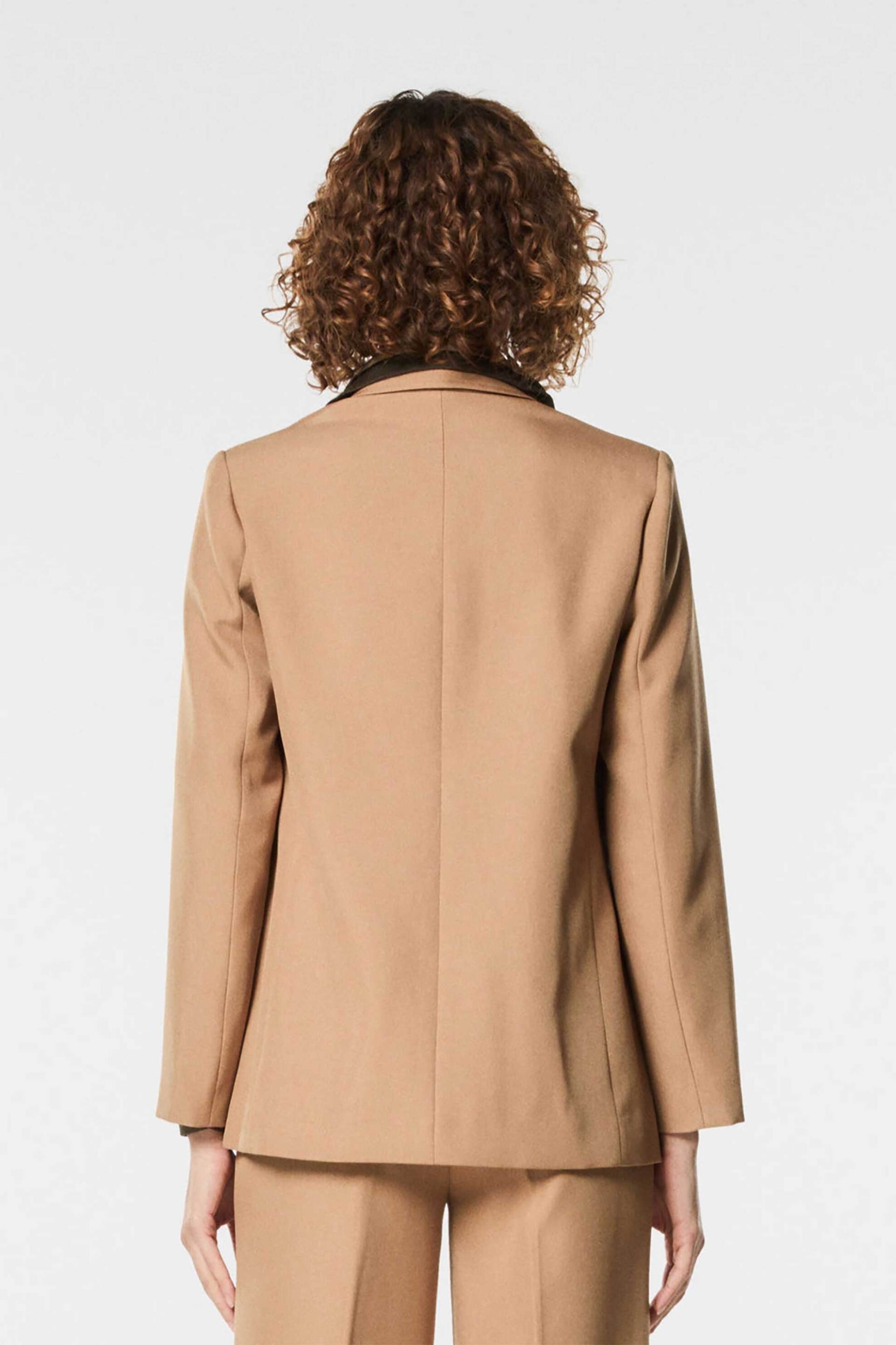 Nenette γυναικείο σακάκι μονόχρωμο - 40BB-BOSSIS-0645 Καμηλό φωτογραφία