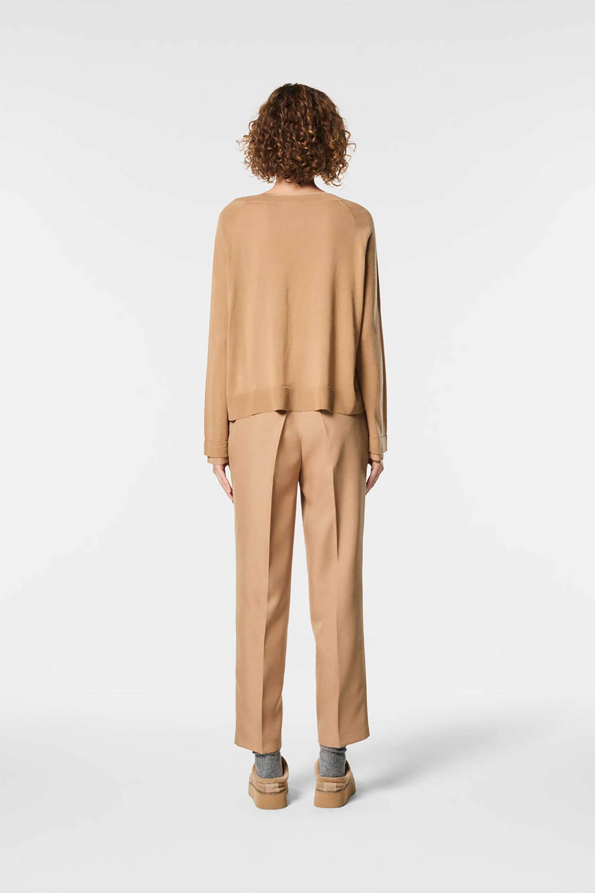 Nenette γυναικείο παντελόνι chino μονόχρωμο cropped - 40BB-EBE-0645 Καμηλό φωτογραφία