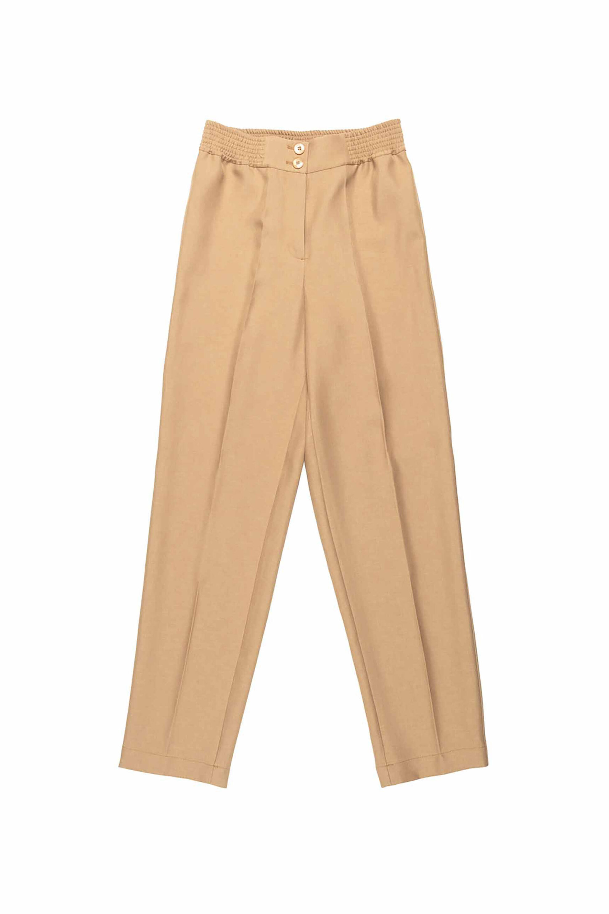 Nenette γυναικείο παντελόνι chino μονόχρωμο cropped - 40BB-EBE-0645 Καμηλό φωτογραφία