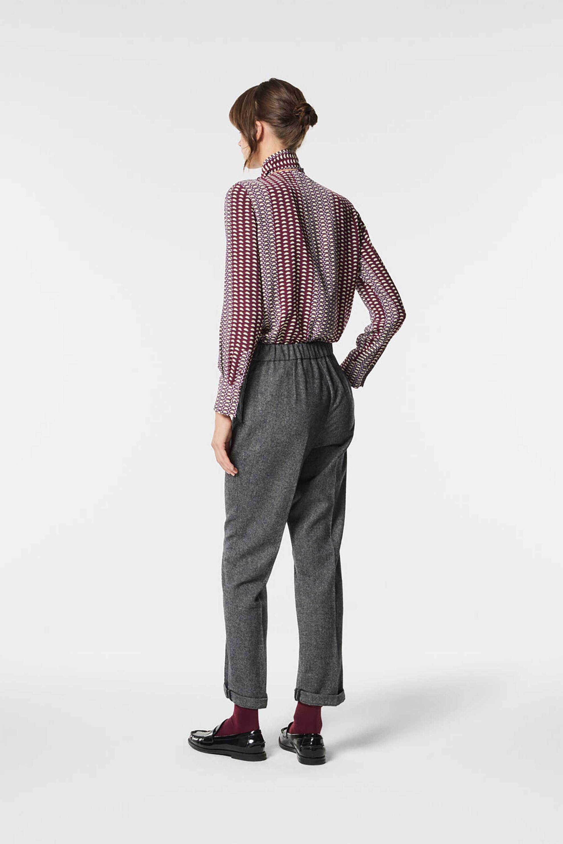 Nenette γυναικείο παντελόνι chino μονόχρωμο - 40BB-ELYSI-0800 Γκρι φωτογραφία