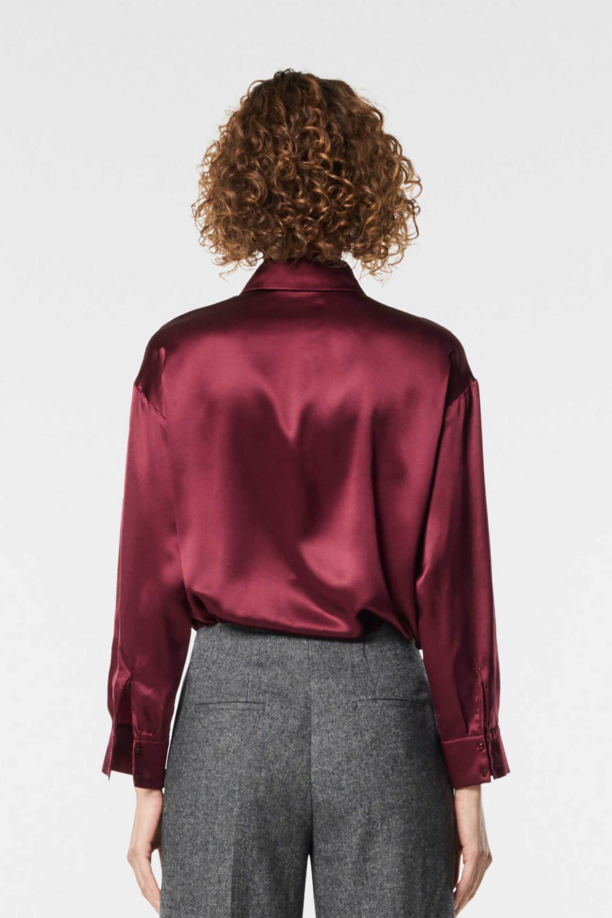 Nenette γυναικείο μεταξένιο πουκάμισο "Falcon" - 40BB-FALCO-0503 Μπορντό φωτογραφία