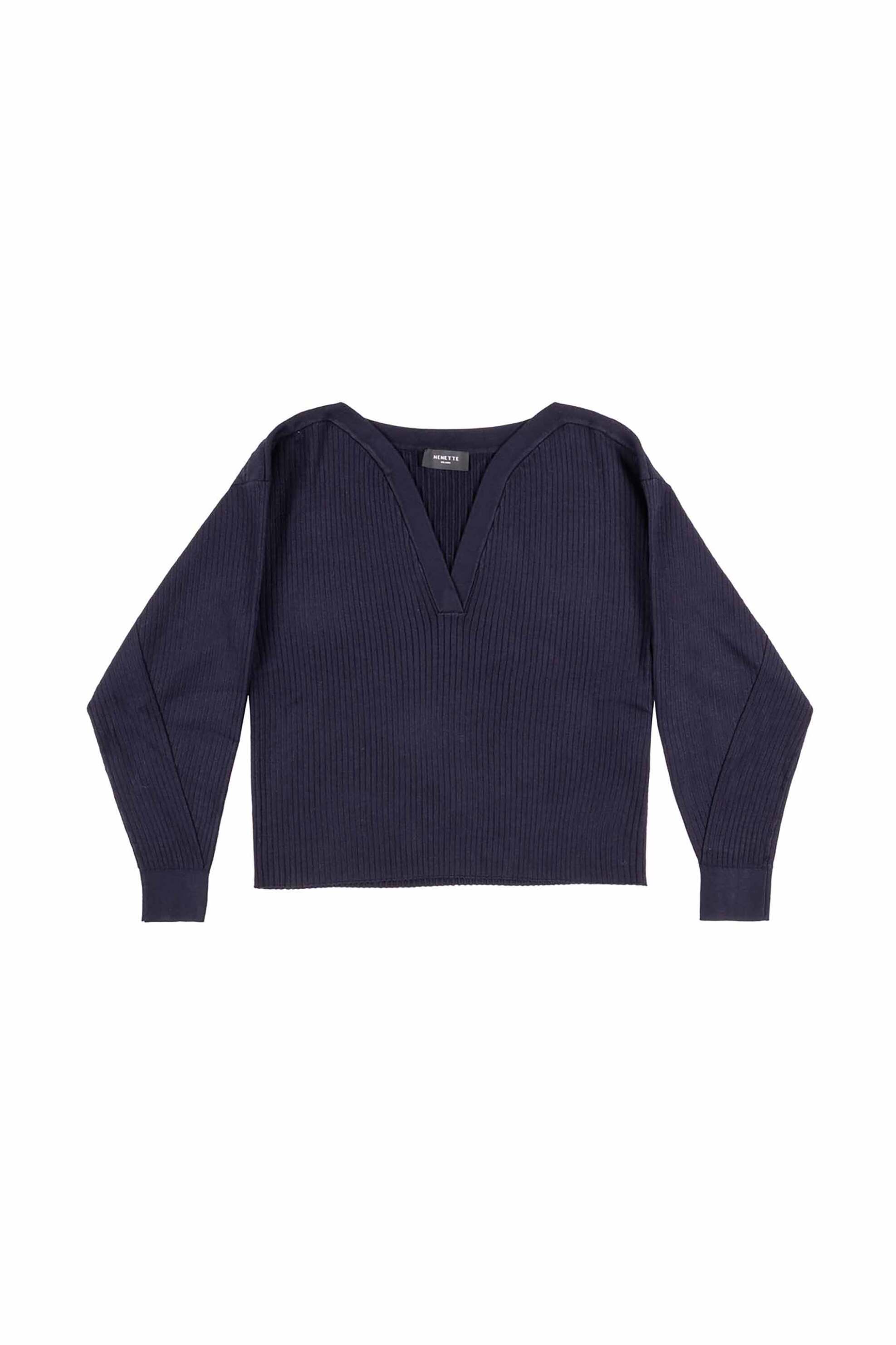 NENETTE Nenette γυναικείο πουλόβερ Regular Fit "Missi" - 40BB-MISSI-0405 Σκούρο Μπλε