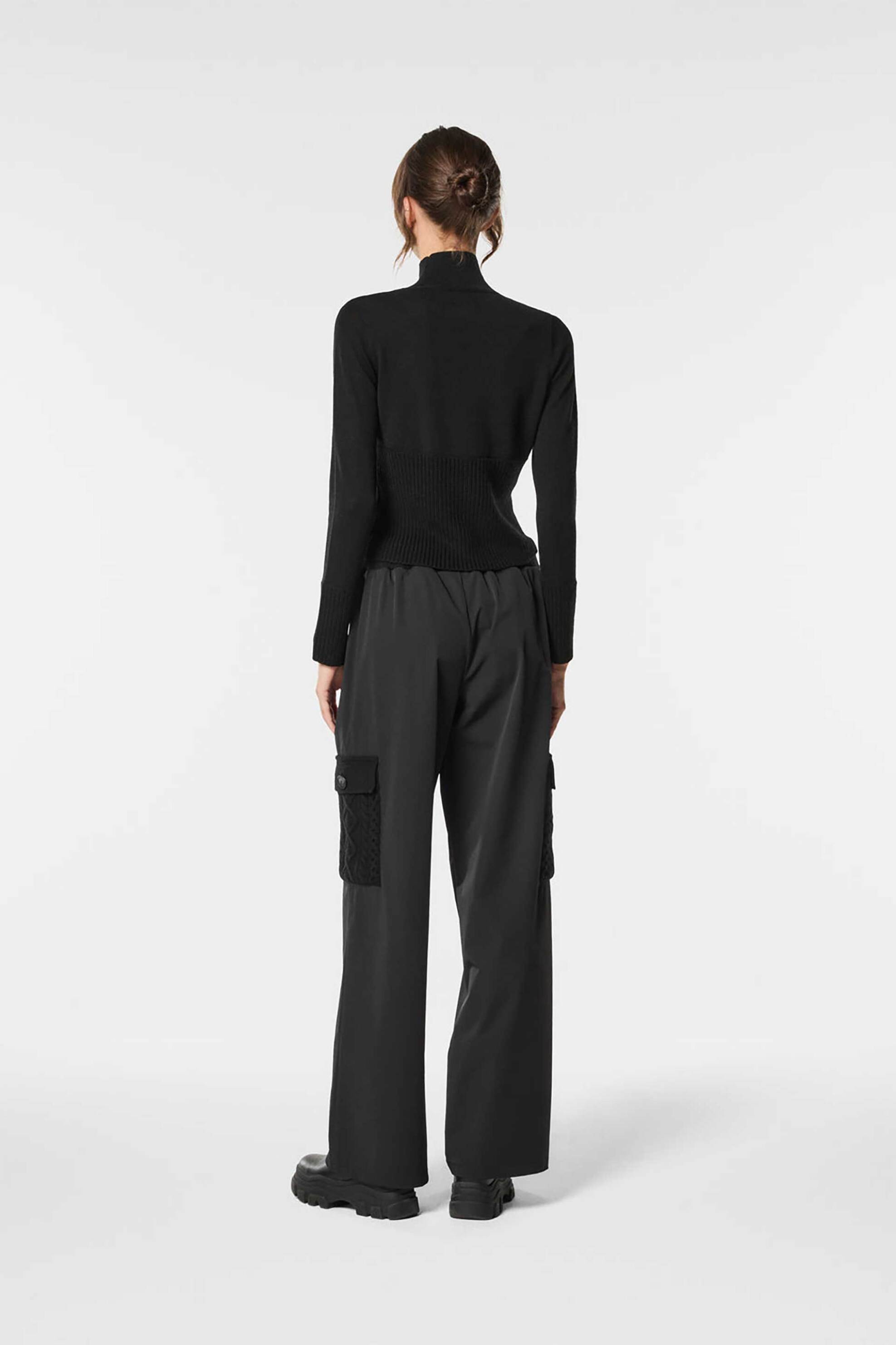 Nenette γυναικείο παντελόνι cargo μονόχρωμο - 40BB-YEAH-0700 Μαύρο φωτογραφία