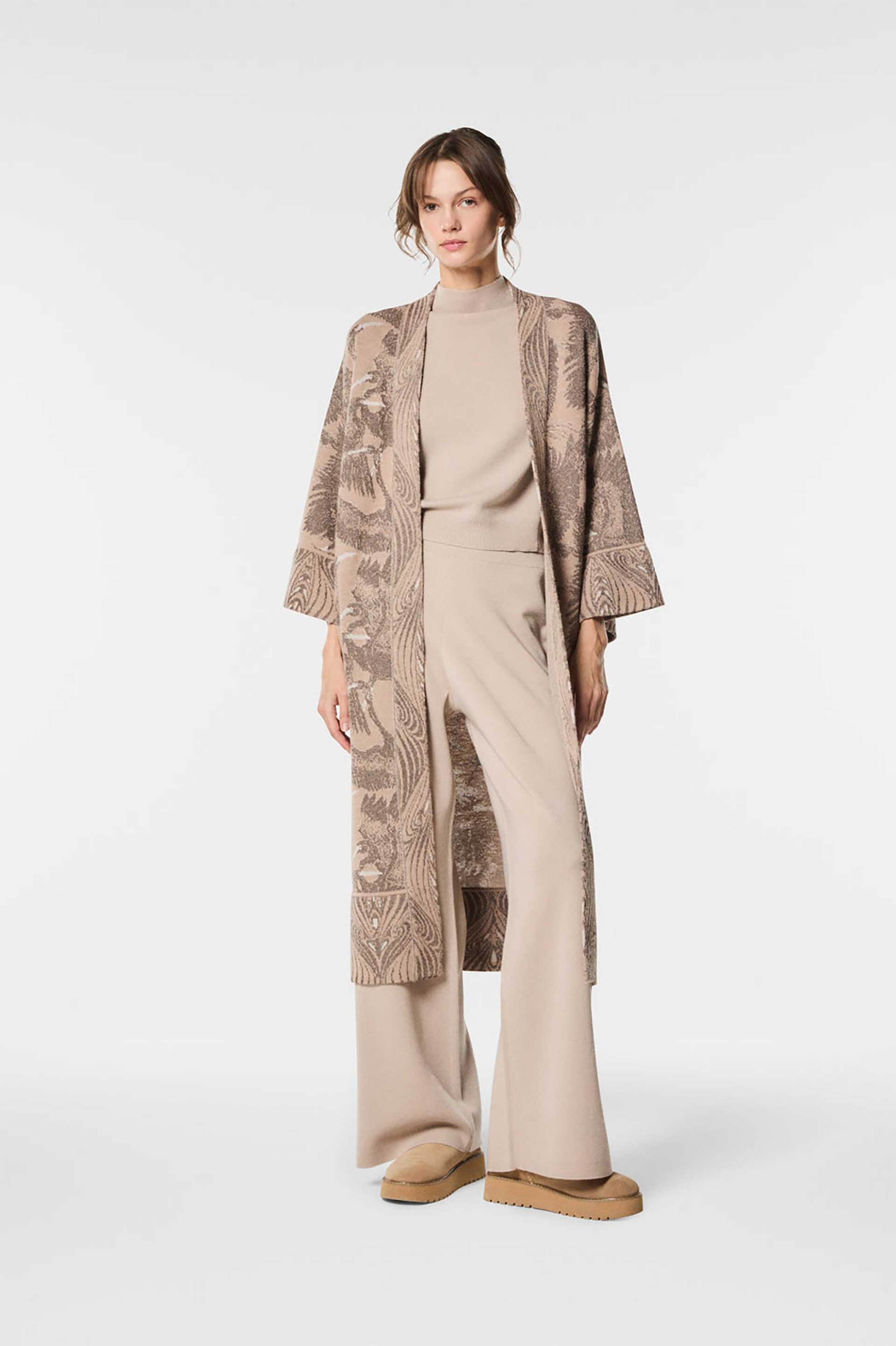 NENETTE Nenette γυναικείο κιμονό με floral print - 40BB-CAPRI-0626 Nude