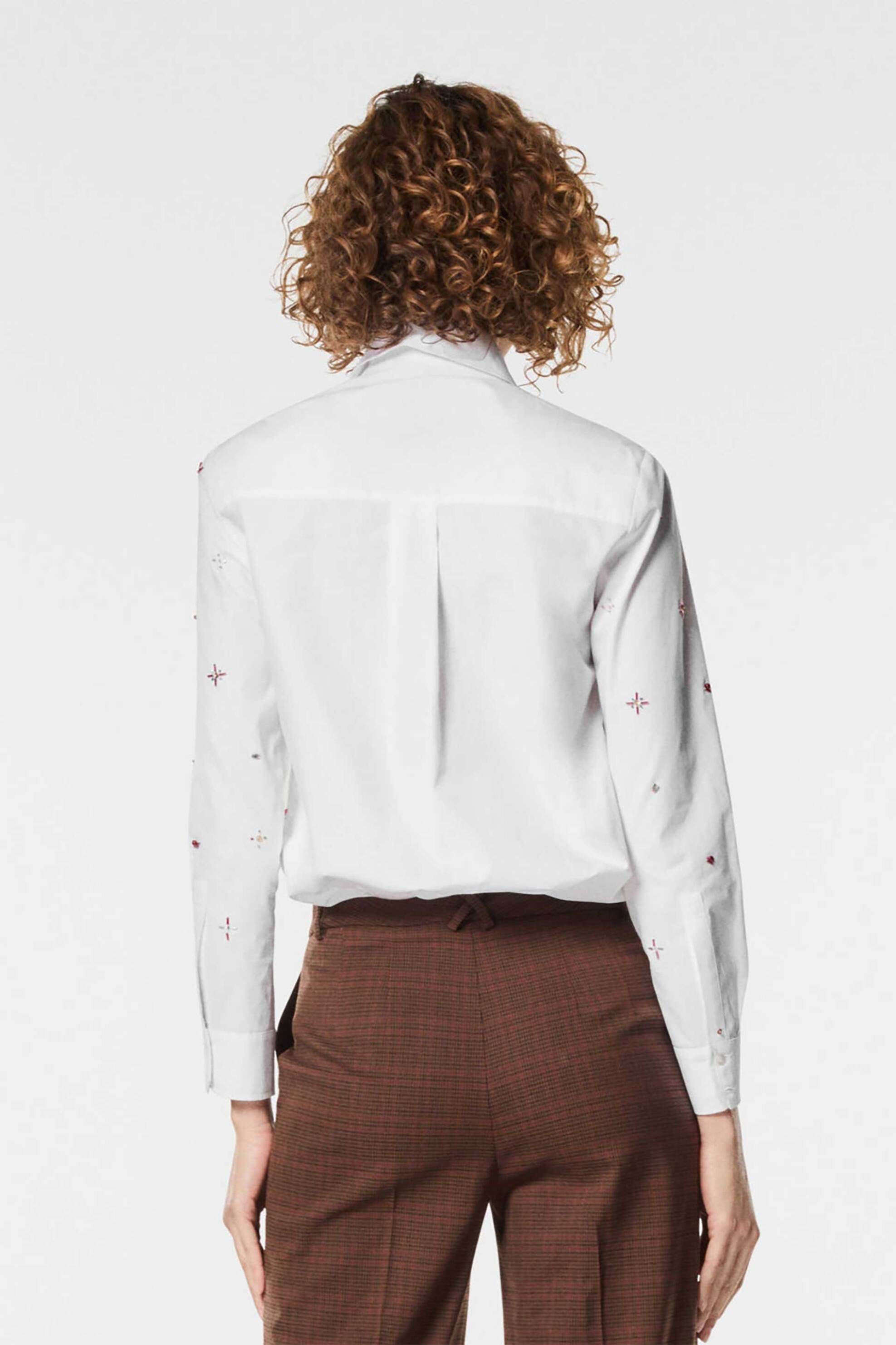 Nenette γυναικείο πουκάμισο με all-over print Standard Fit "Force" - 40BB-FORCE-0001 Λευκό φωτογραφία