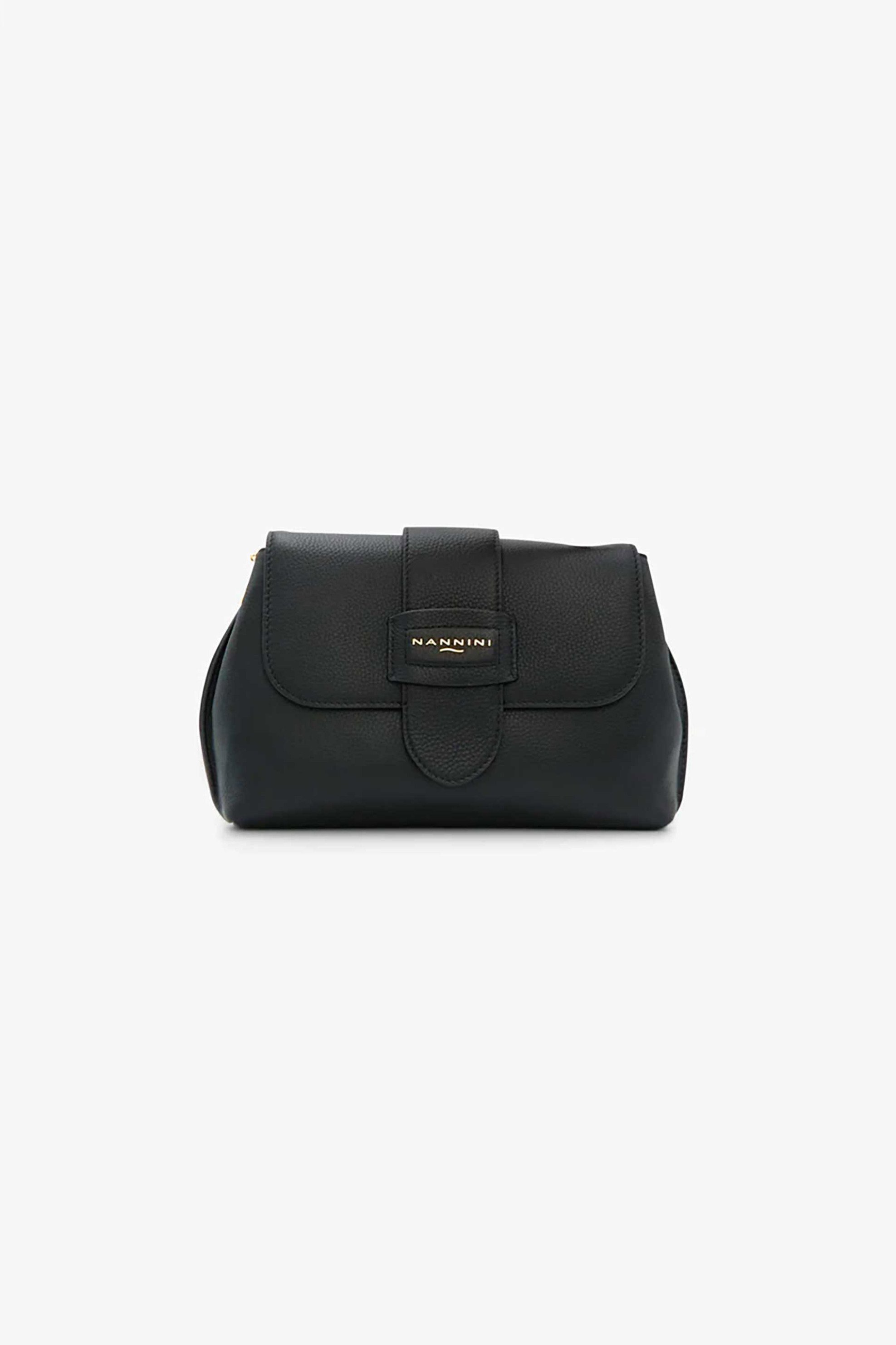 NANNINI Nannini γυναικεία δερμάτινη τσάντα χειρός/crossbody "Keira Medium" - 18678 Μαύρο