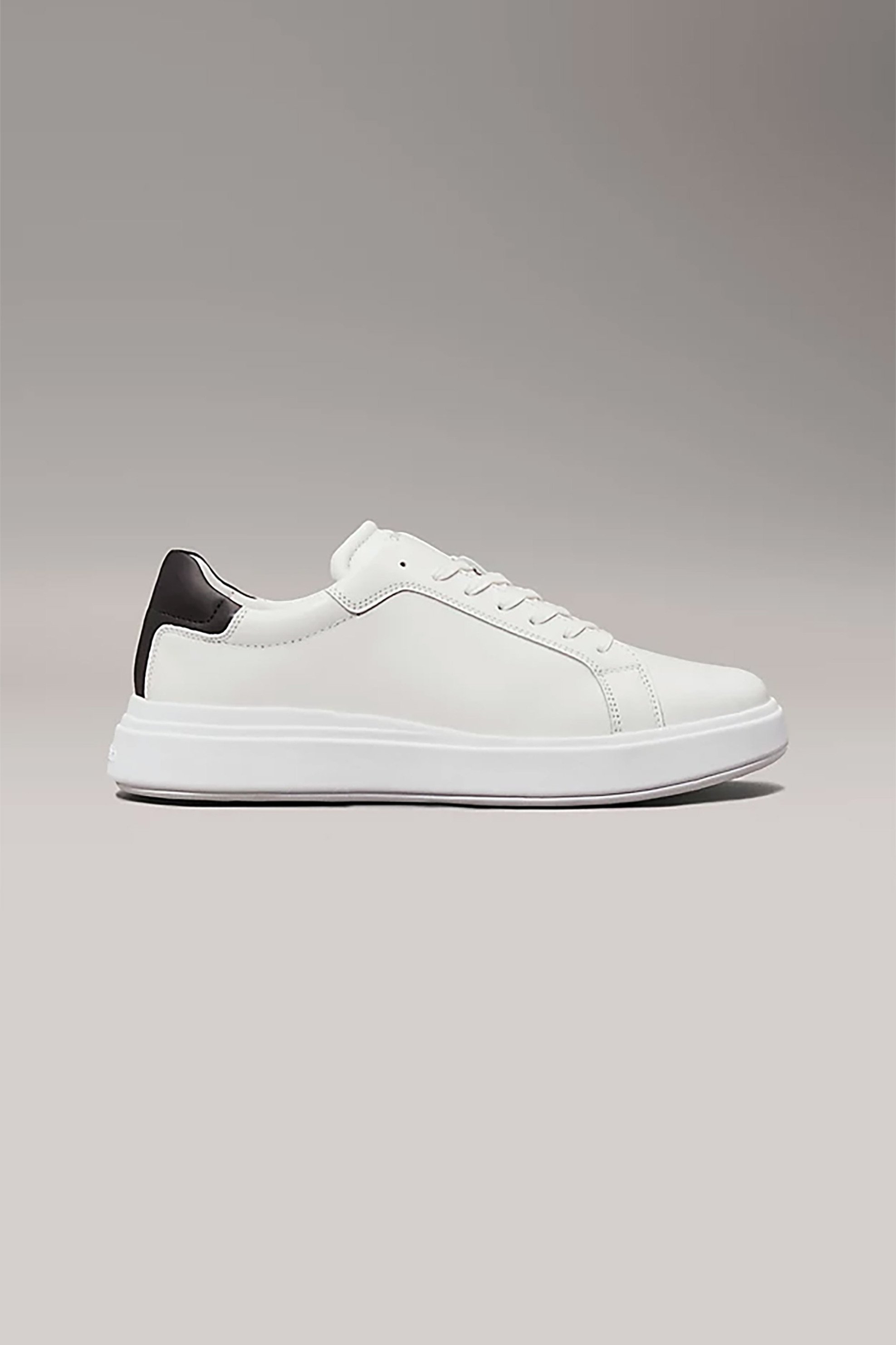 Calvin Klein Jeans ανδρικά δερμάτινα sneakers με λογότυπο - HM0HM01016 Λευκό
