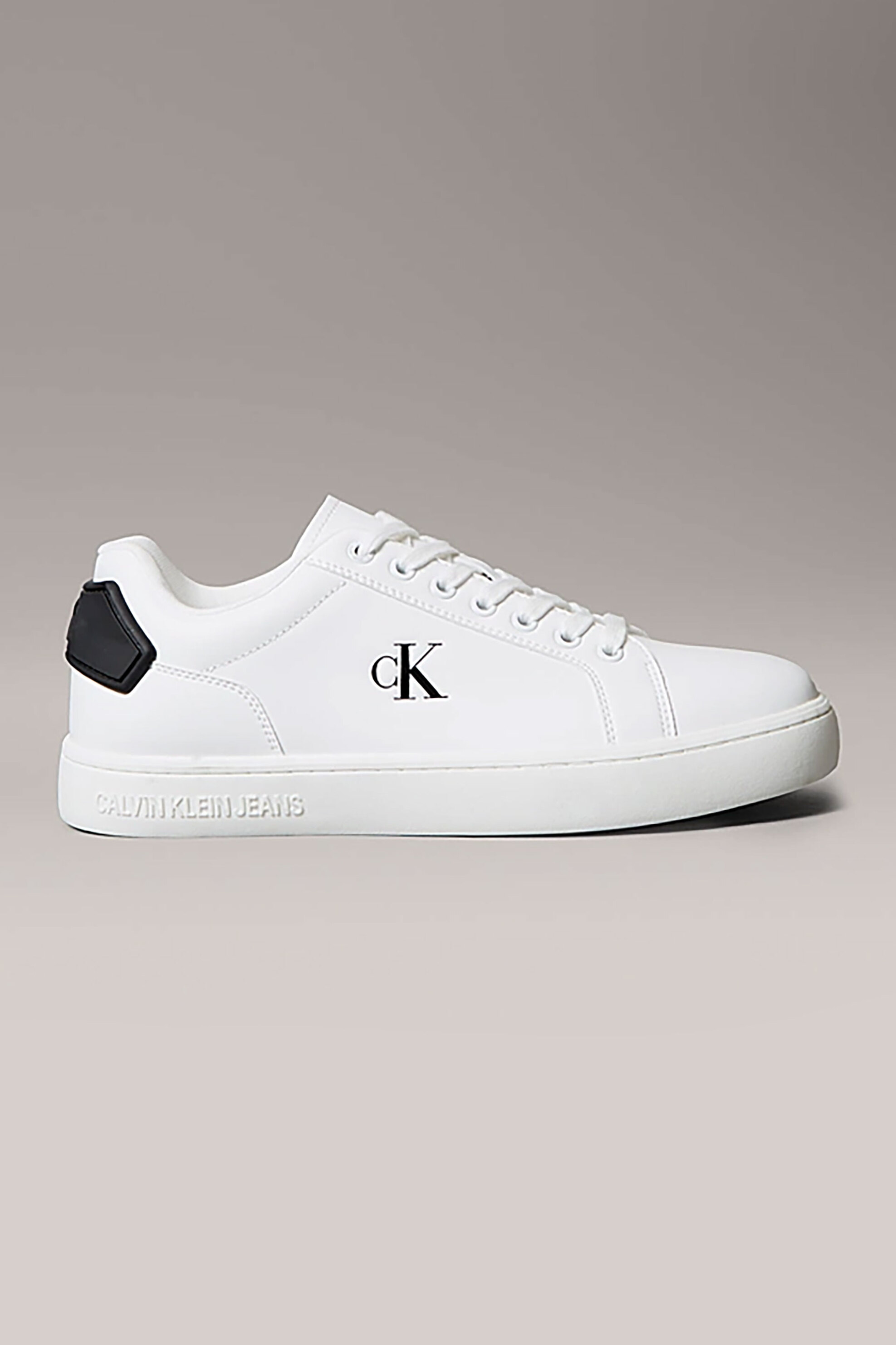 Calvin Klein Jeans ανδρικά δερμάτινα sneakers με λογότυπο - YM0YM01297 Λευκό