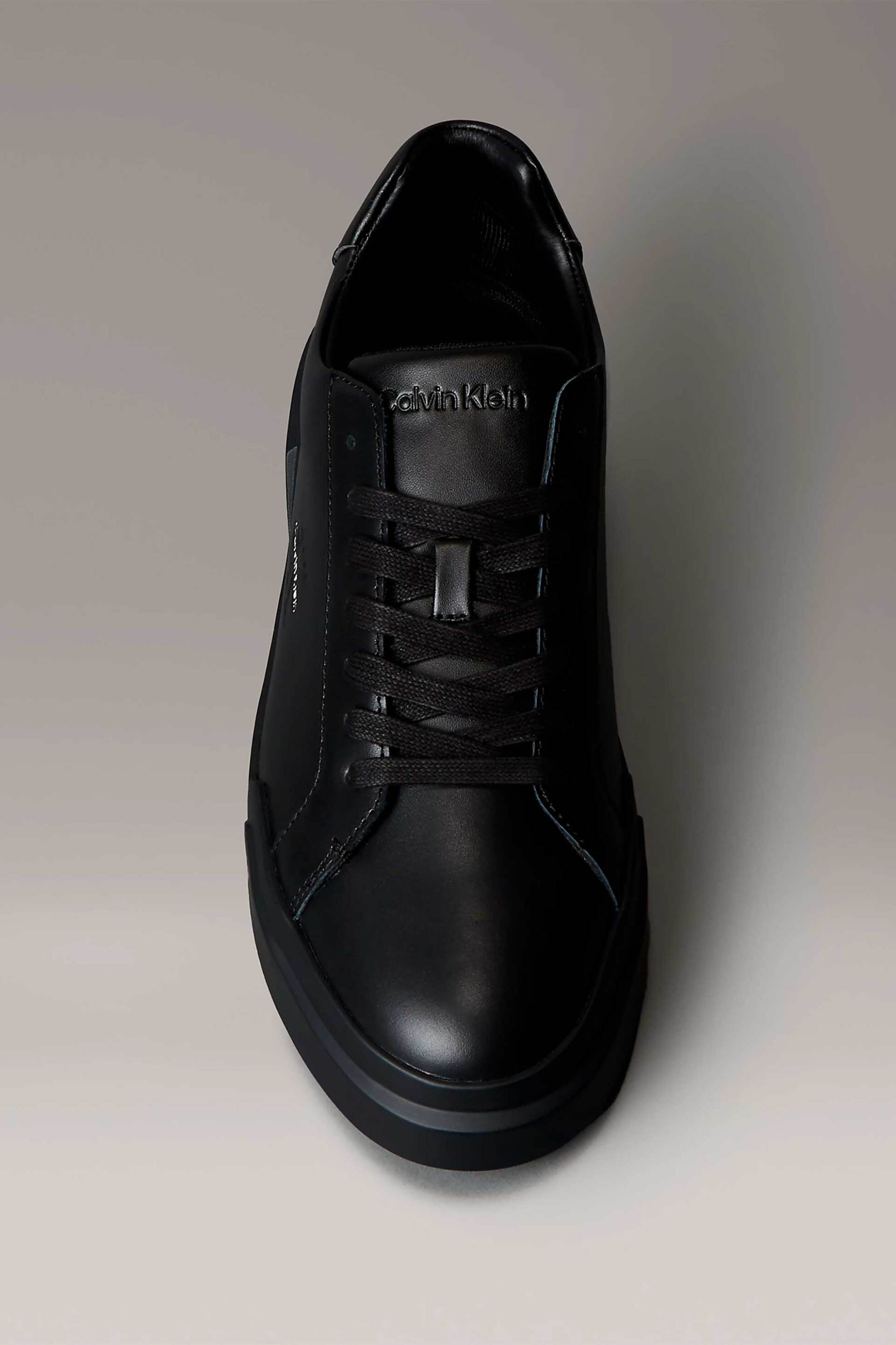 Calvin Klein Jeans Ανδρικά Δερμάτινα Sneakers με Λογότυπο - Ym0Ym01344 Μαύρο