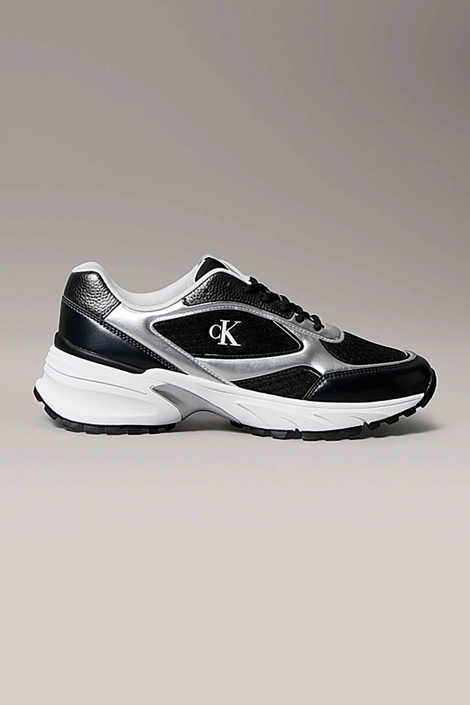 Calvin Klein Jeans ανδρικά sneakers με λογότυπο "Mesh Mix Runner" - YM0YM01402 Μαύρο - Ασημί