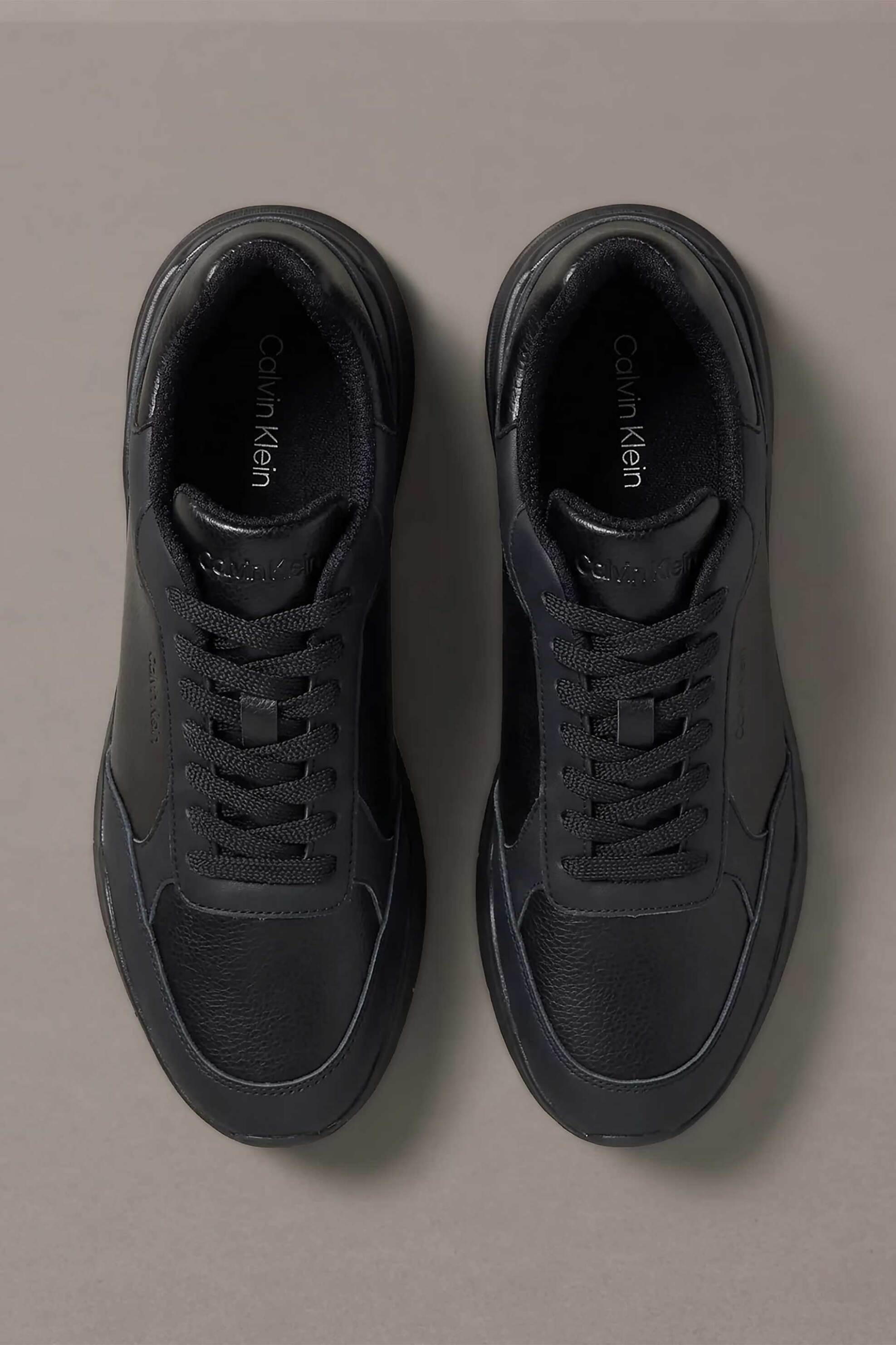 Calvin Klein Jeans Ανδρικά Δερμάτινα Sneakers με Λογότυπο - Hm0Hm02309 Μαύρο