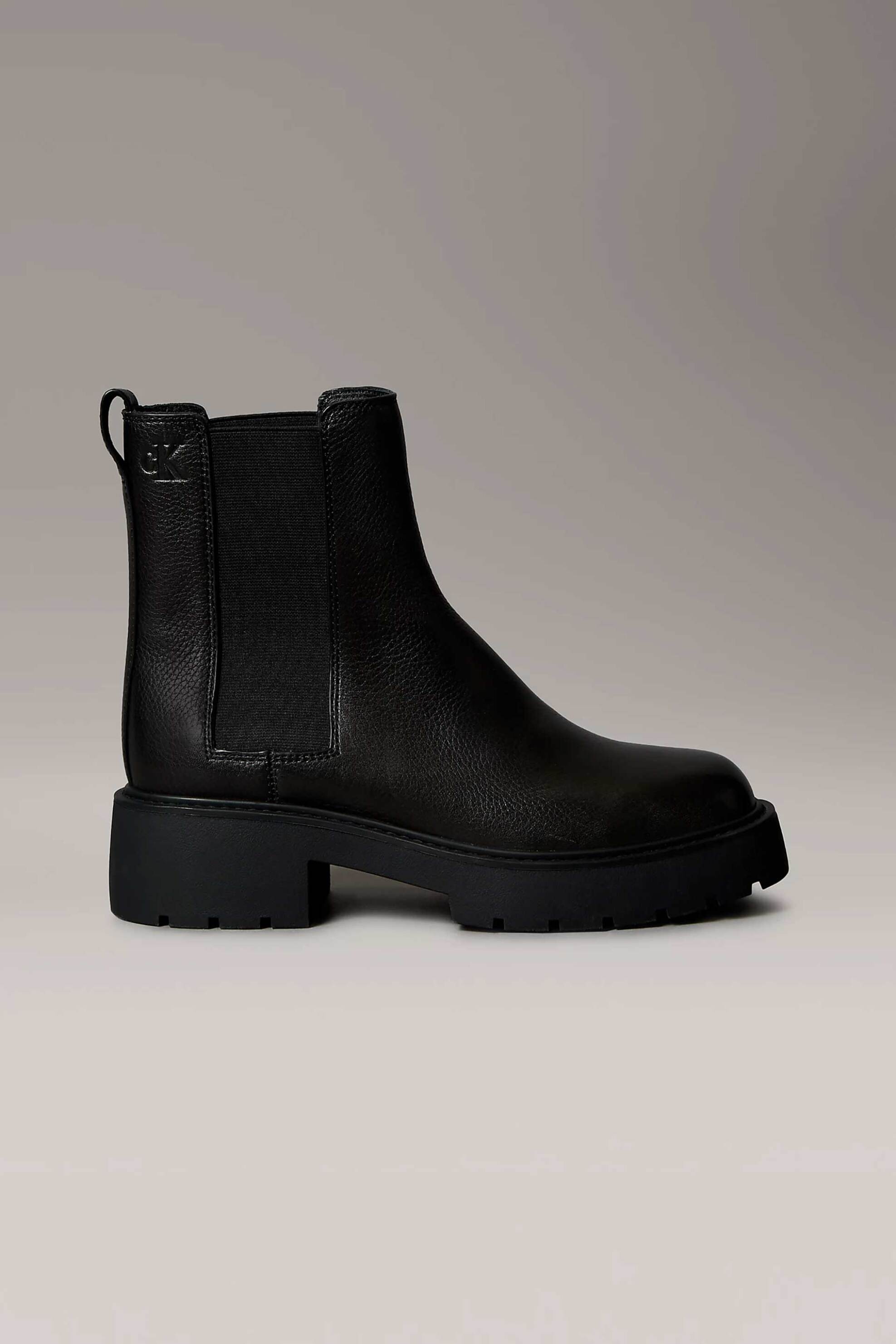 Calvin Klein Jeans γυναικεία suede μποτάκια Chelsea - YW0YW02072 Μαύρο