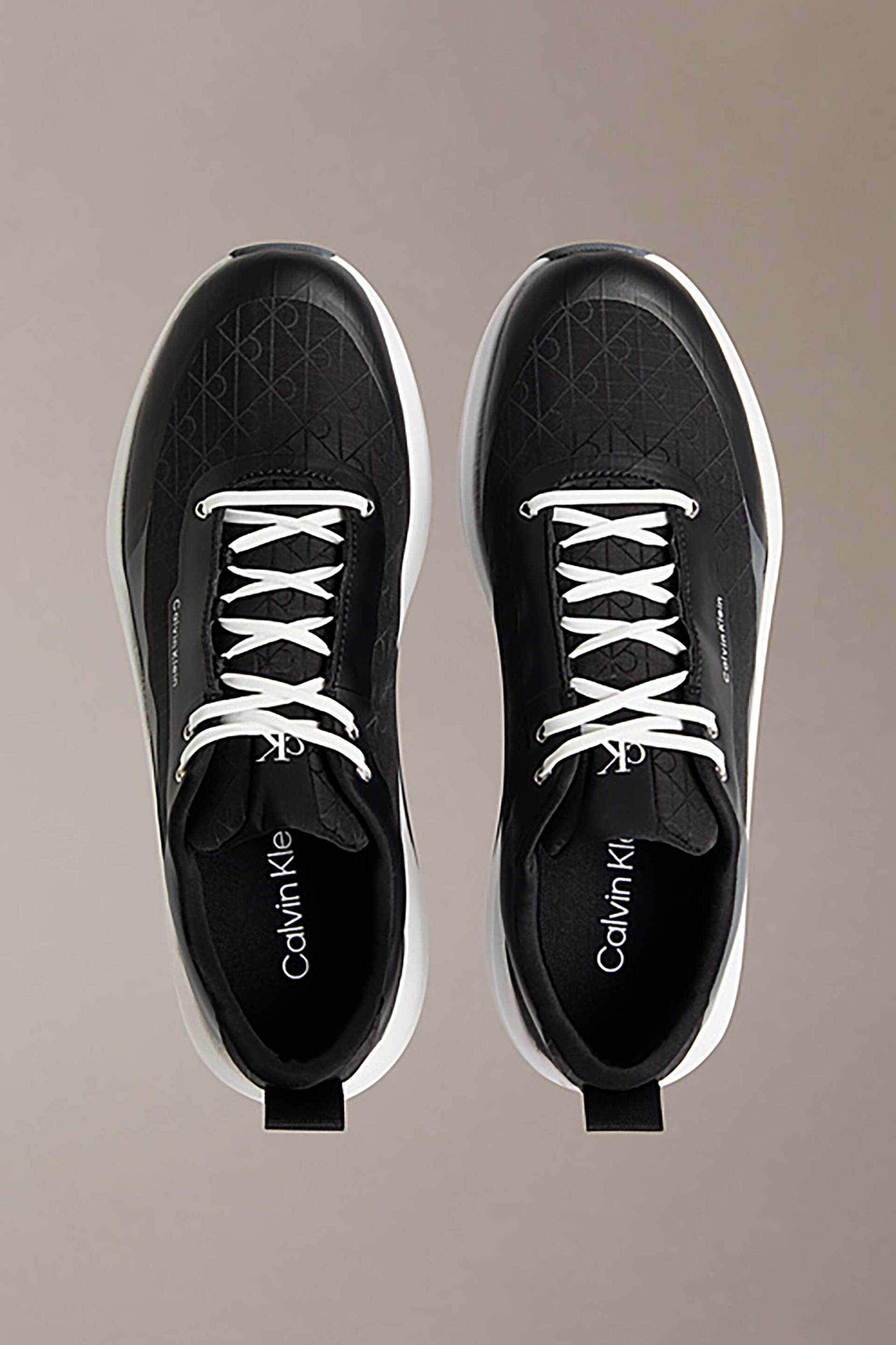 Calvin Klein Jeans Γυναικεία Sneakers με Λογότυπο Chunky Runner Laceup Mix - Yw0Yw02077 Μαύρο
