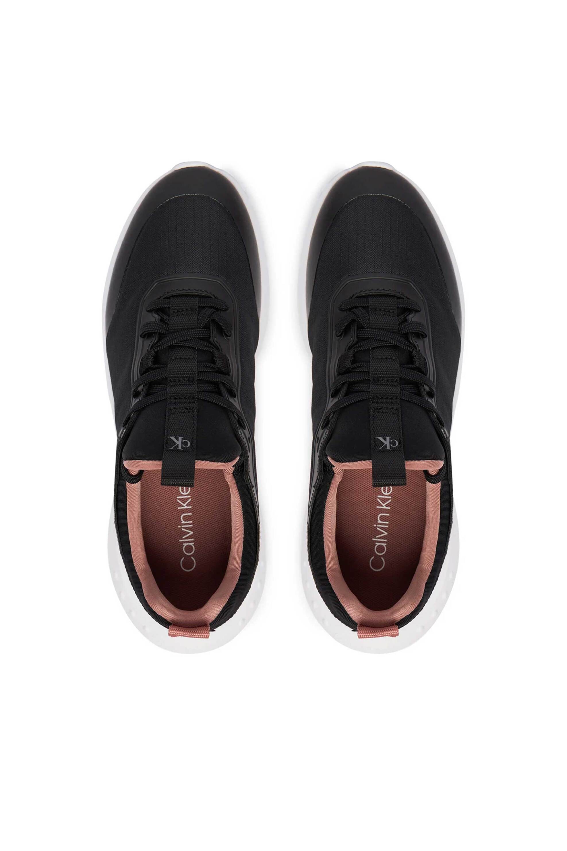 Calvin Klein Jeans Γυναικεία Sneakers με Λογότυπο Eva Runner Laceup Sock Mat Mix - Yw0Yw02064 Μαύρο