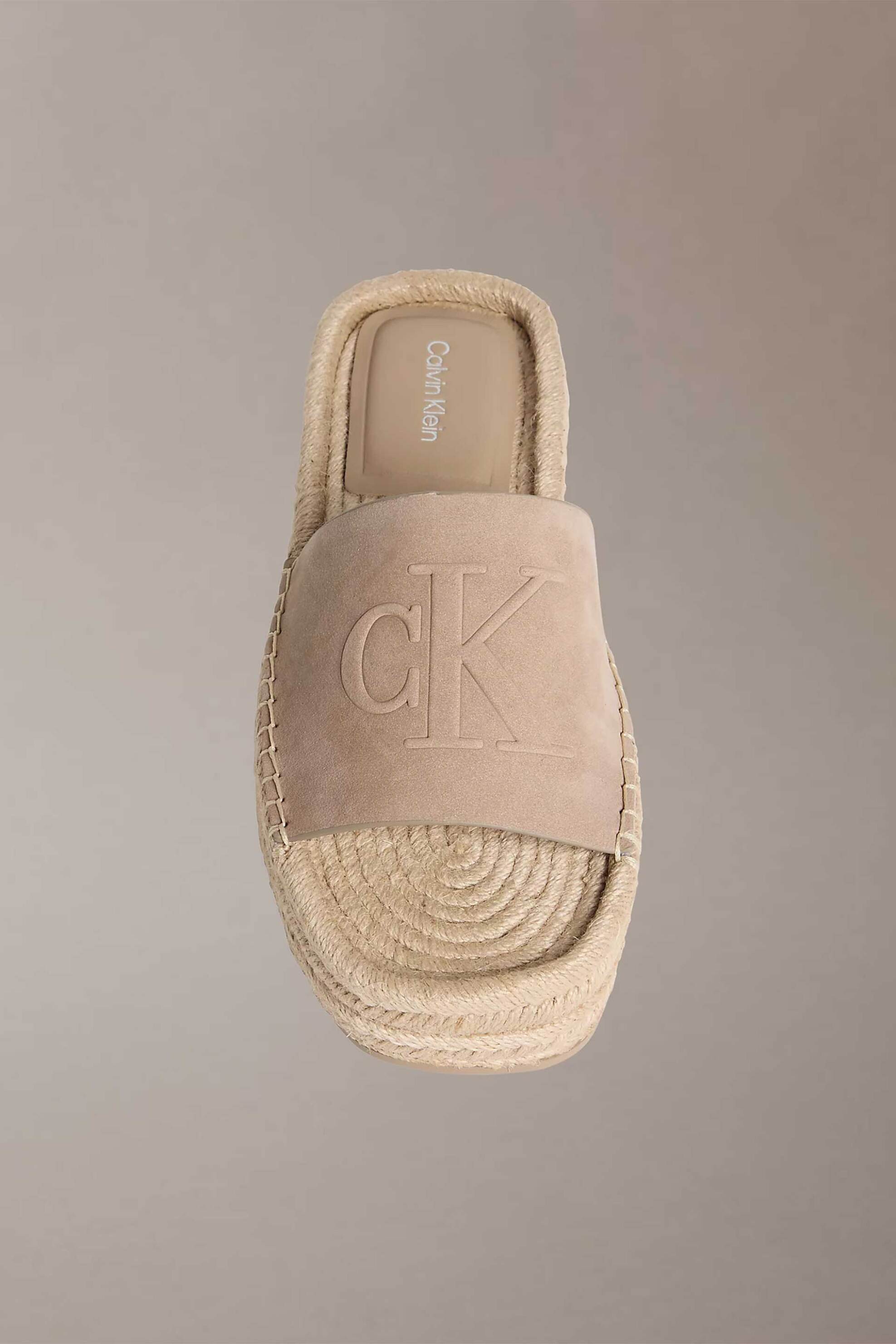Calvin Klein Jeans Γυναικεία Nubuck Flatforms με Monogram Ebeth - Hw0Hw02890 Μπεζ
