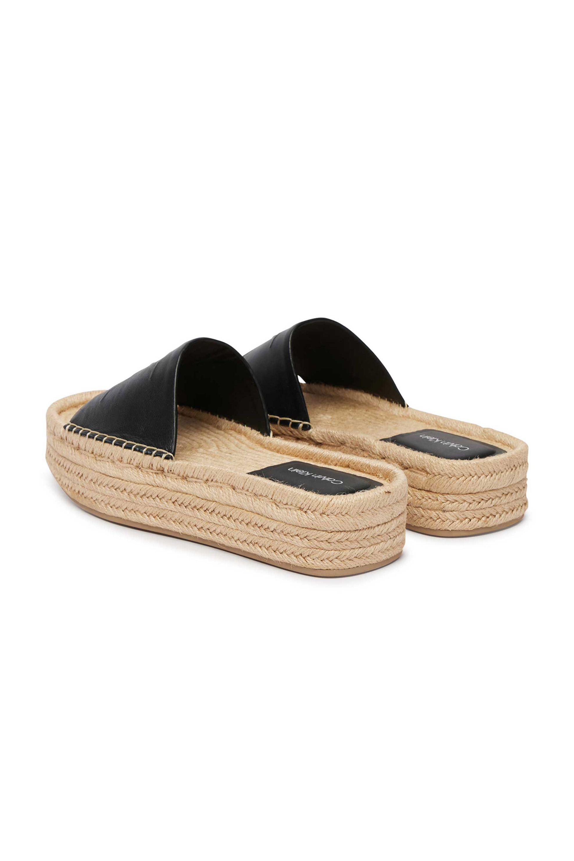 CALVIN KLEIN JEANS Calvin Klein Jeans γυναικεία δερμάτινα flatforms με monogram "Ebeth" - HW0HW03027 Μαύρο - 3