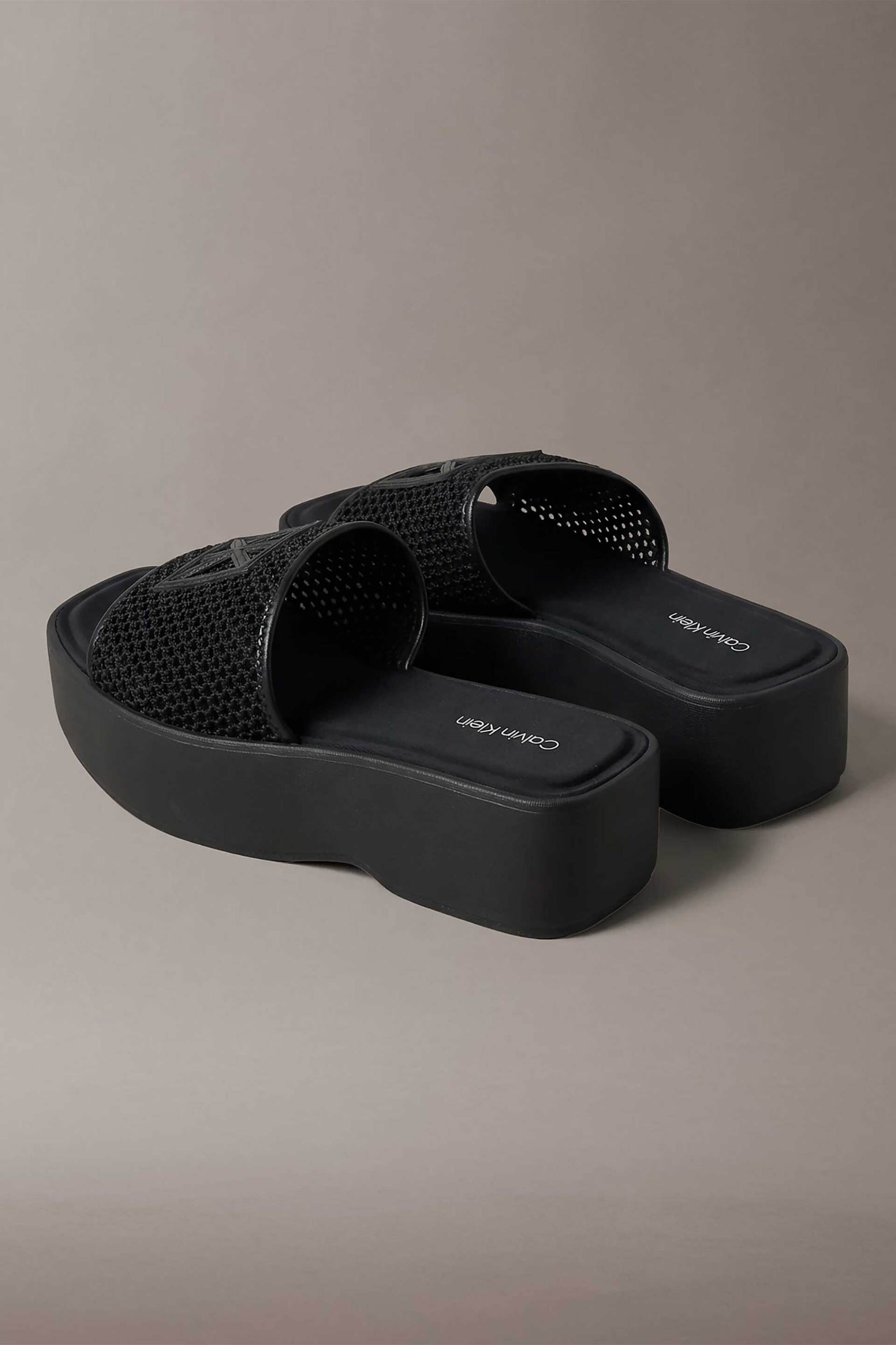 CALVIN KLEIN JEANS Calvin Klein Jeans γυναικεία flatform σανδάλια με monogram "Amelia" - HW0HW02877 Μαύρο - 3