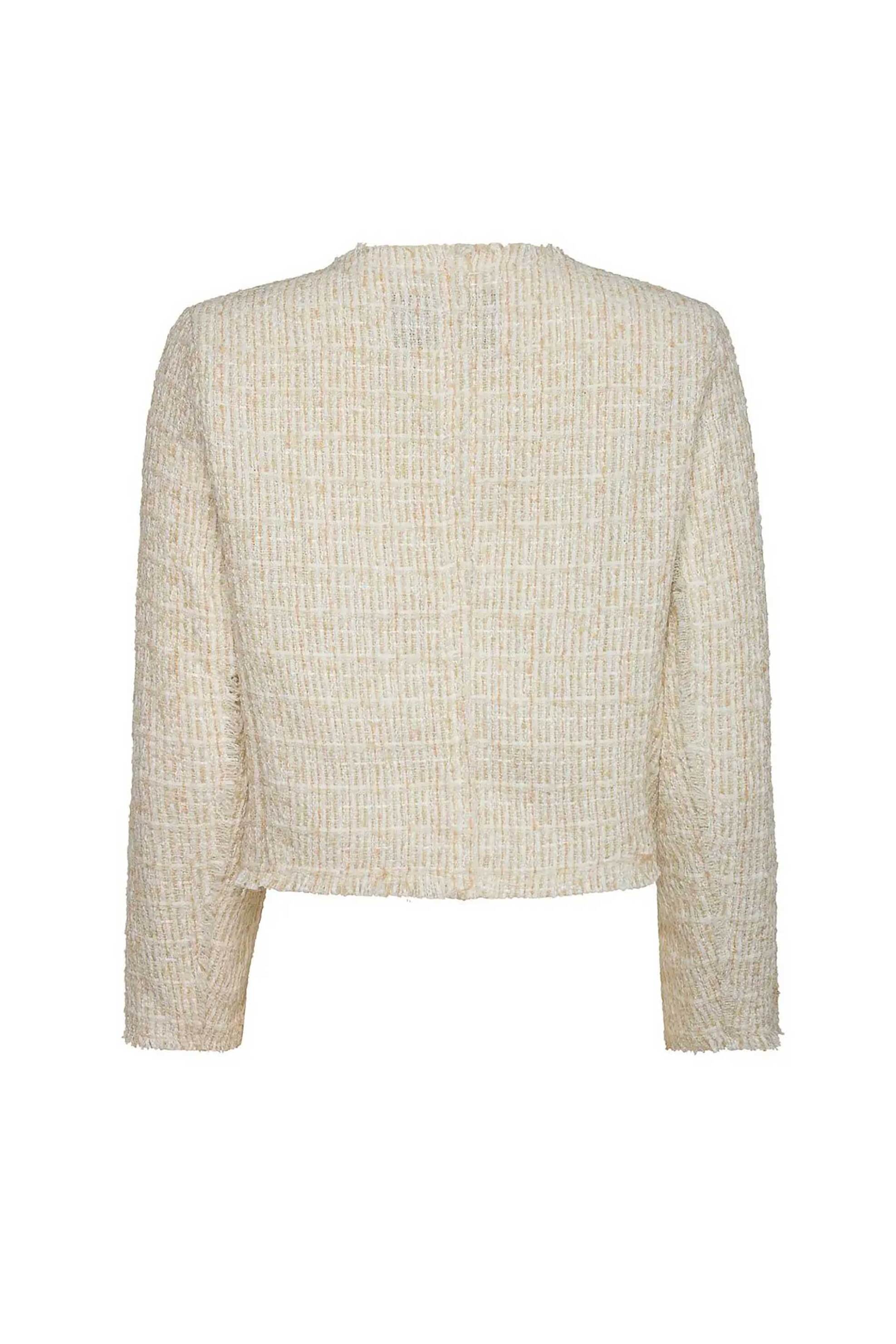 DKNY γυναικείο cropped jacket - DJ4J6078 Κρέμ φωτογραφία