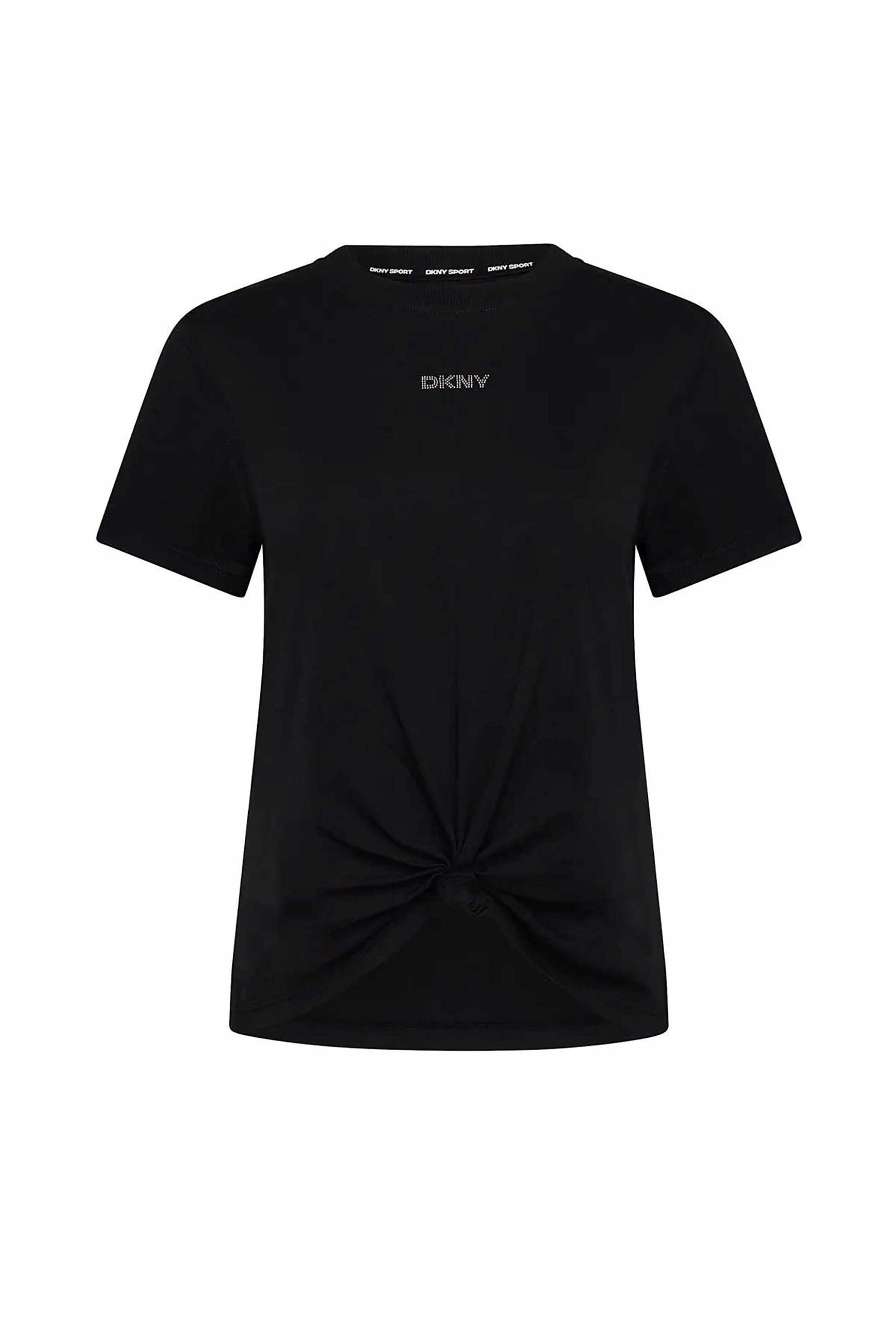  DKNY γυναικείο T-shirt με ανάγλυφο λογότυπο με στρας - DP4T9994 Μαύρο 2025