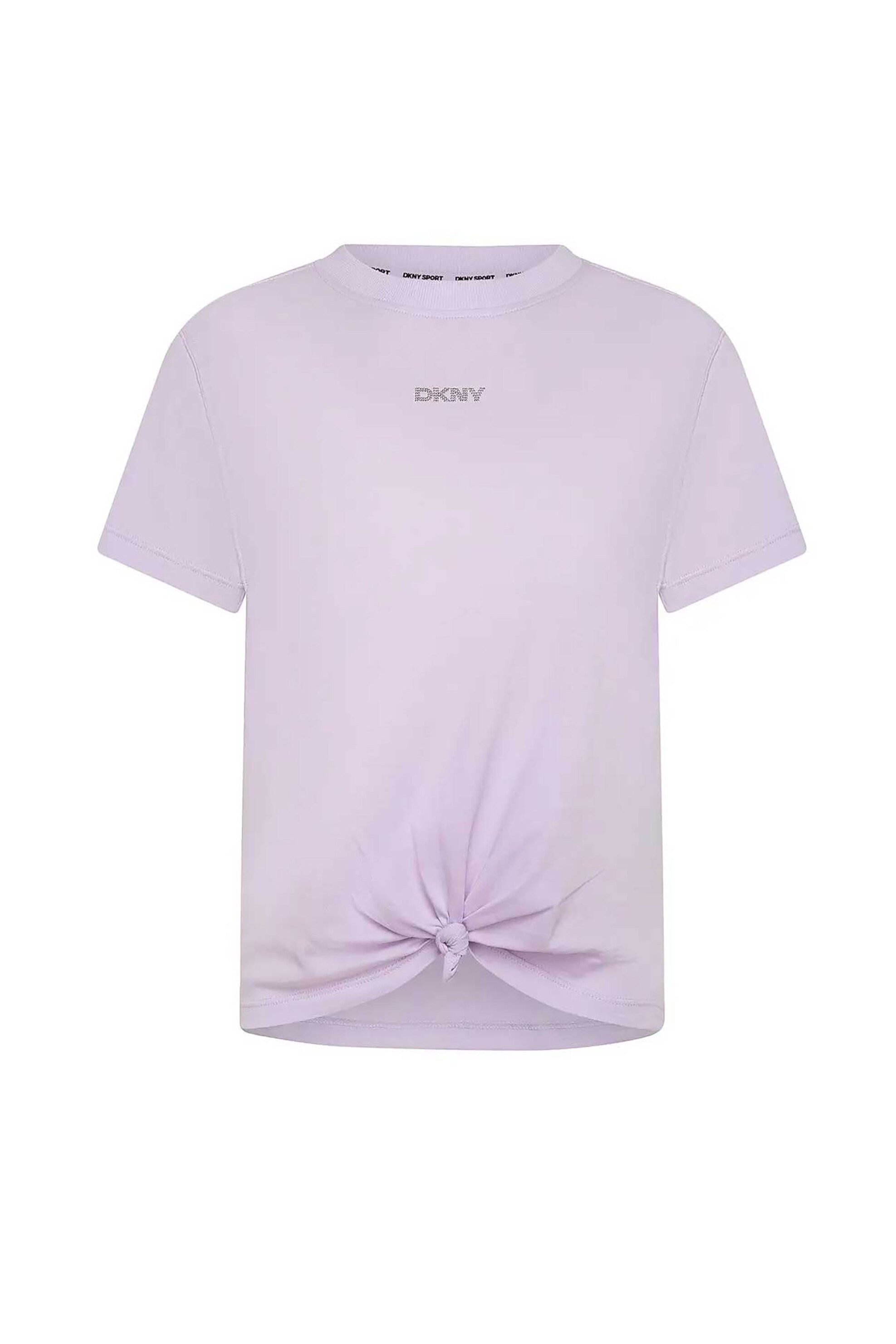 DKNY γυναικείο T-shirt με ανάγλυφο λογότυπο με στρας - DP4T9994 Βιολετί 2025