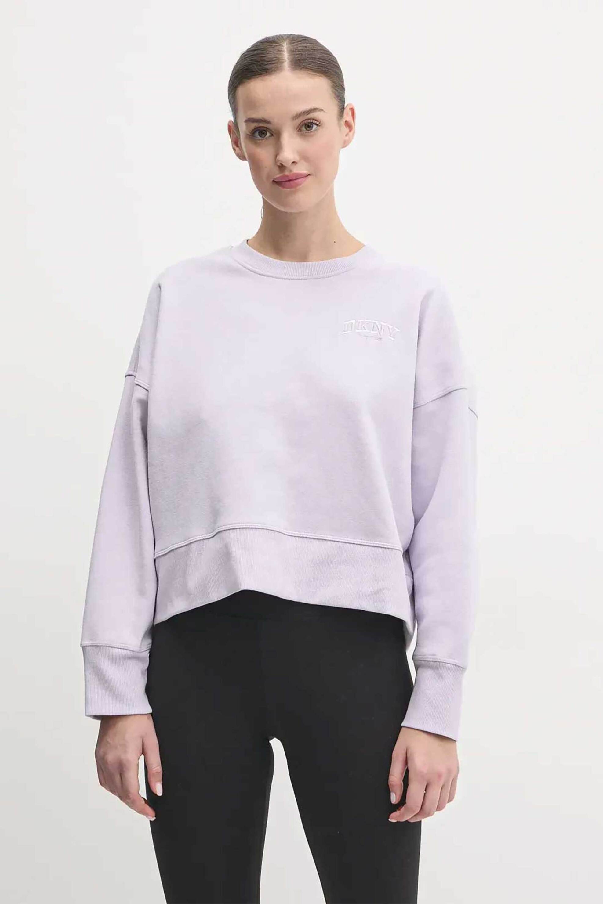 DKNY γυναικεία μπλούζα φούτερ με κεντημένο λογότυπο - DP5T1144 Βιολετί 2025