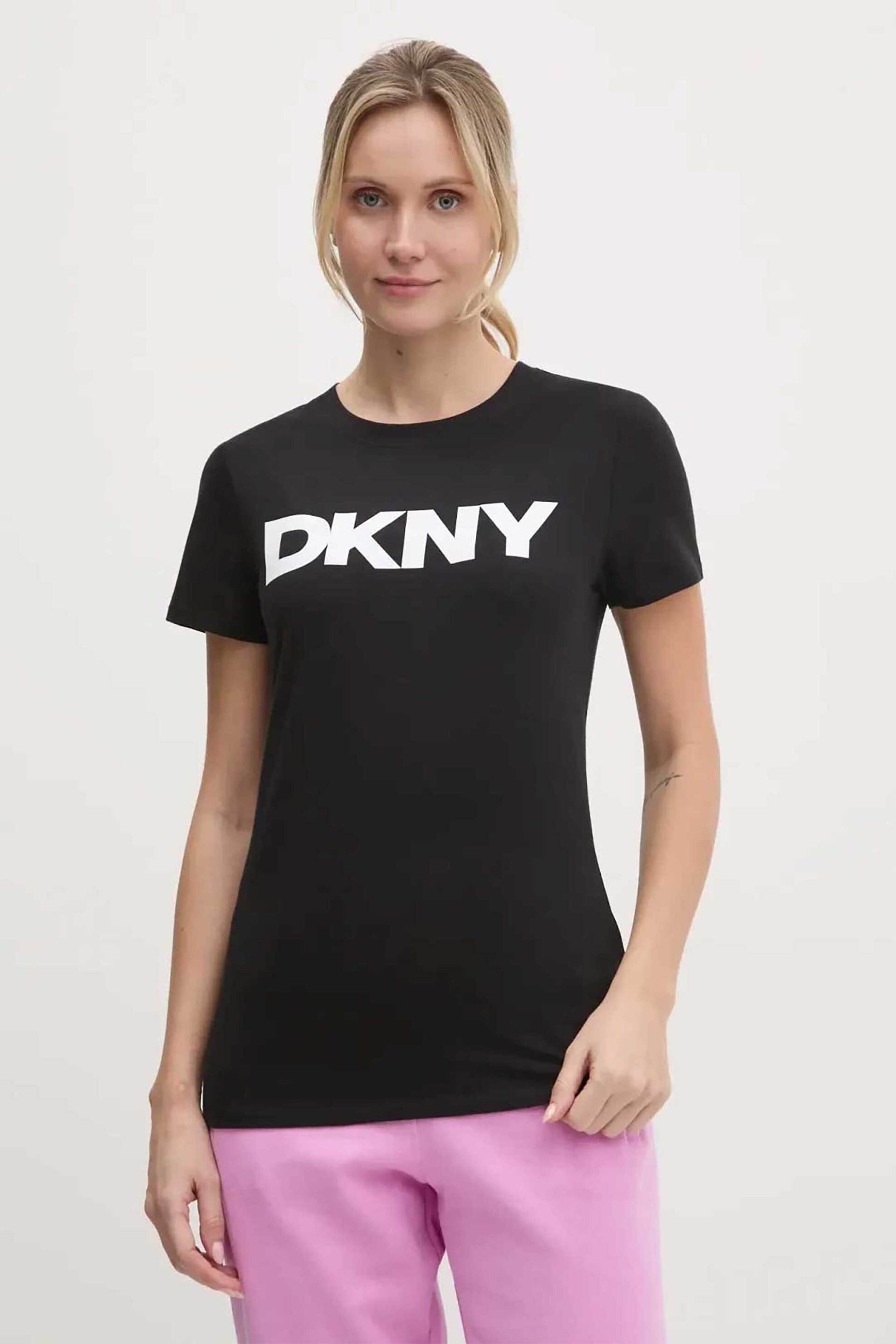  DKNY γυναικείο Τ-shirt με σταμπωτό λογότυπο - DP5T9923 Μαύρο 2025