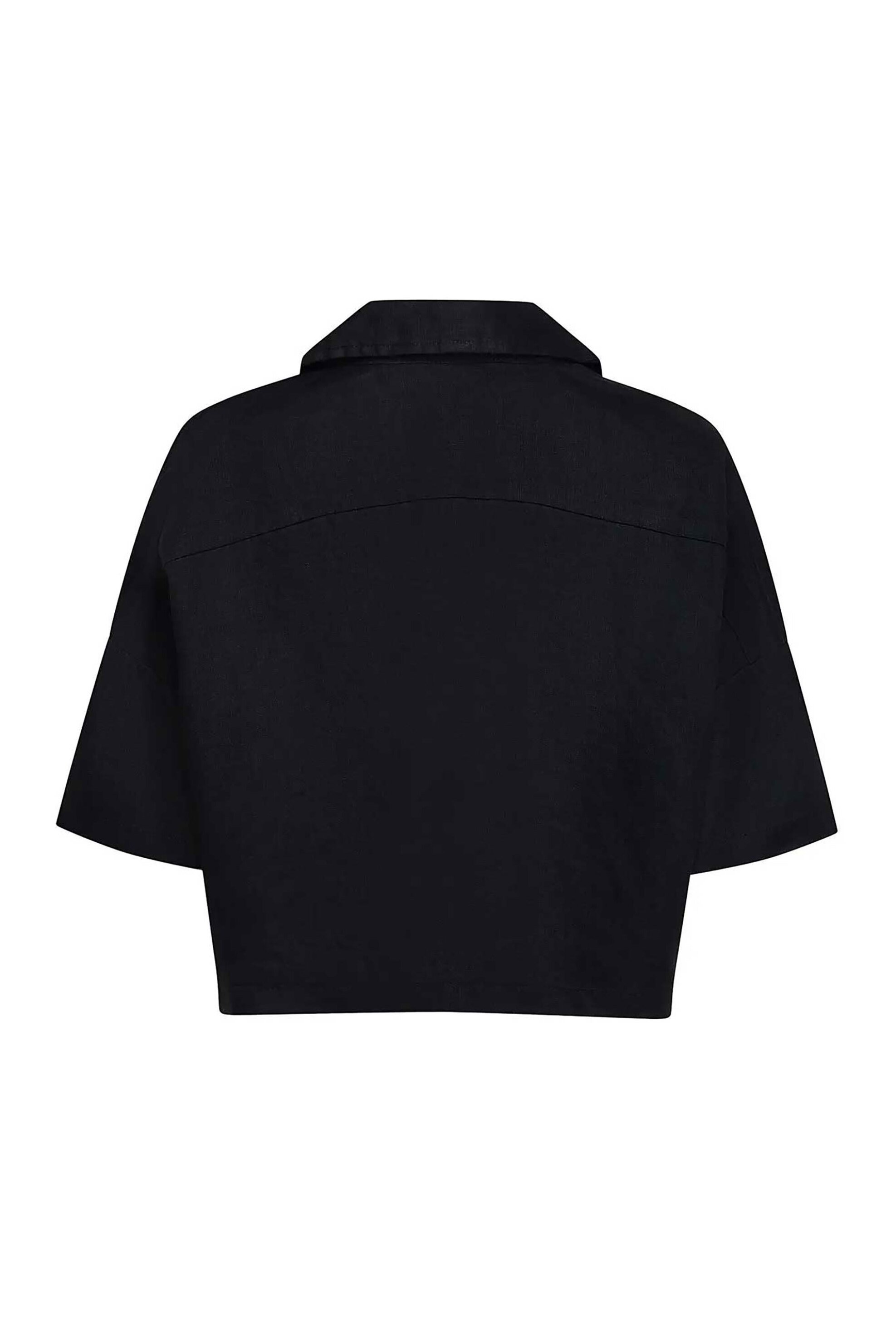 DKNY γυναικείο λινό πουκάμισο μονόχρωμο - P3KACRX8 Μαύρο
