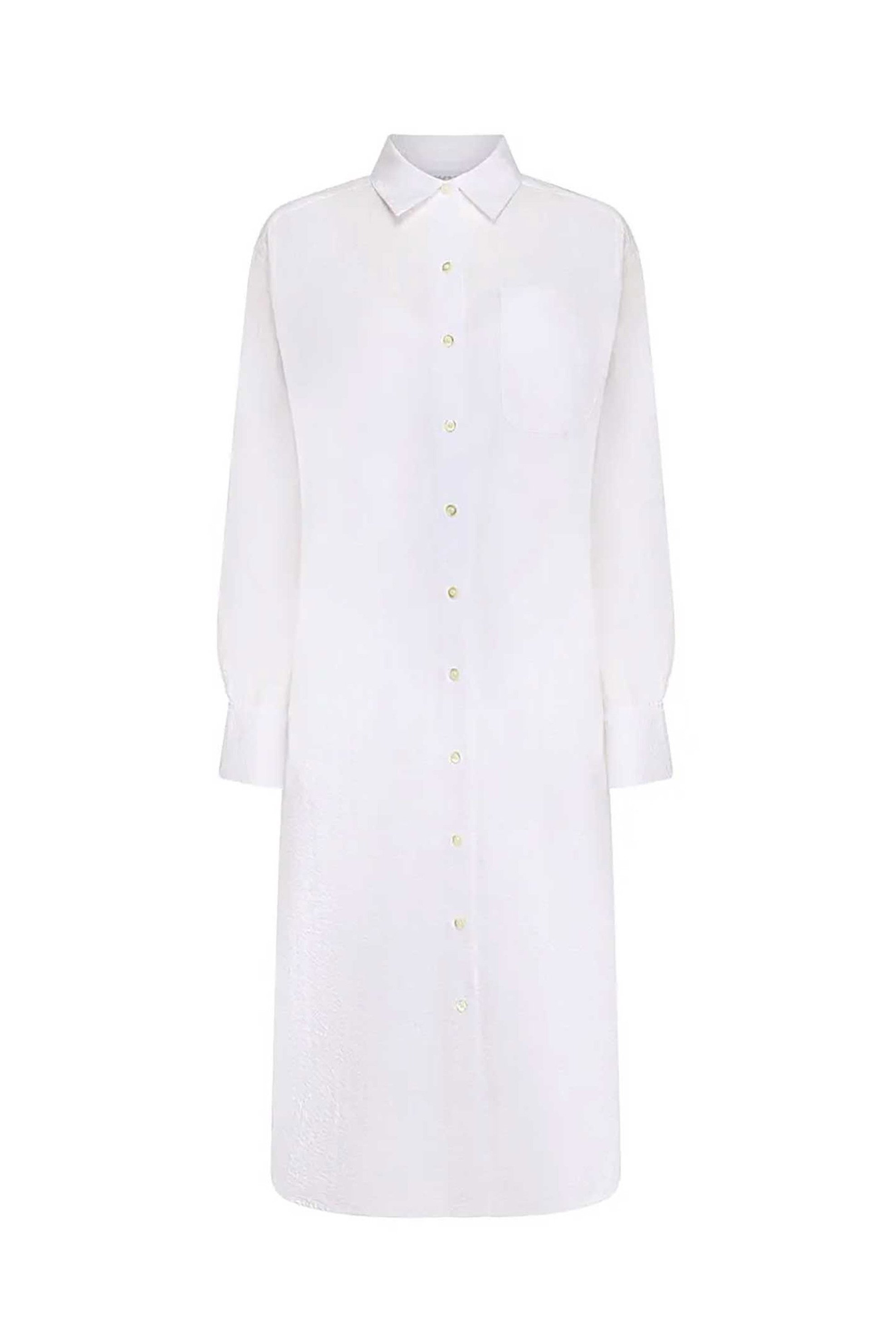 DKNY γυναικείo midi φόρεμα σεμιζιέ μονόχρωμο - P5AB0ALA Λευκό
