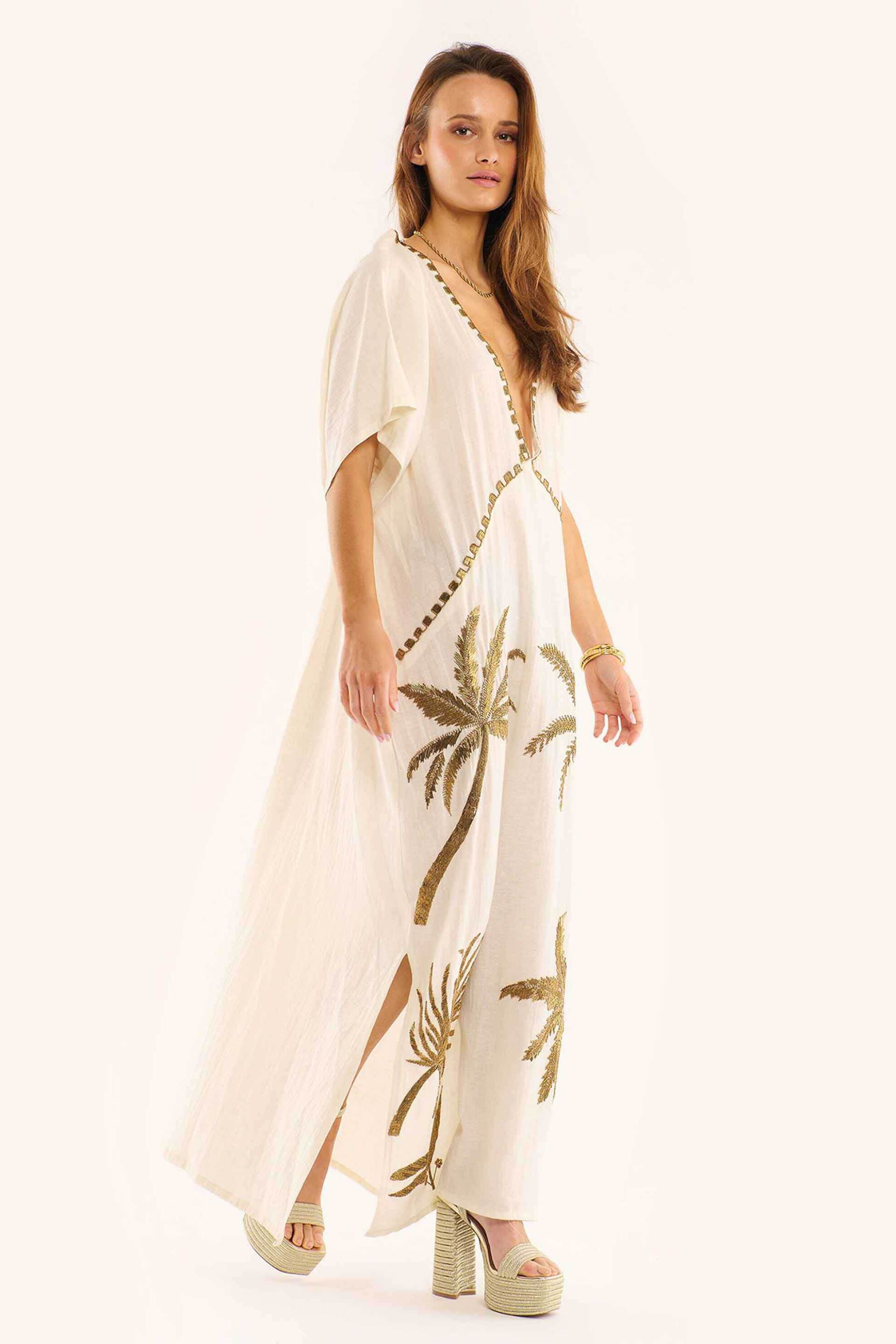 Wild Paris γυναικείο maxi φόρεμα με κέντημα "Annie" - ANNIE/ROBE/SS25 Λευκό φωτογραφία