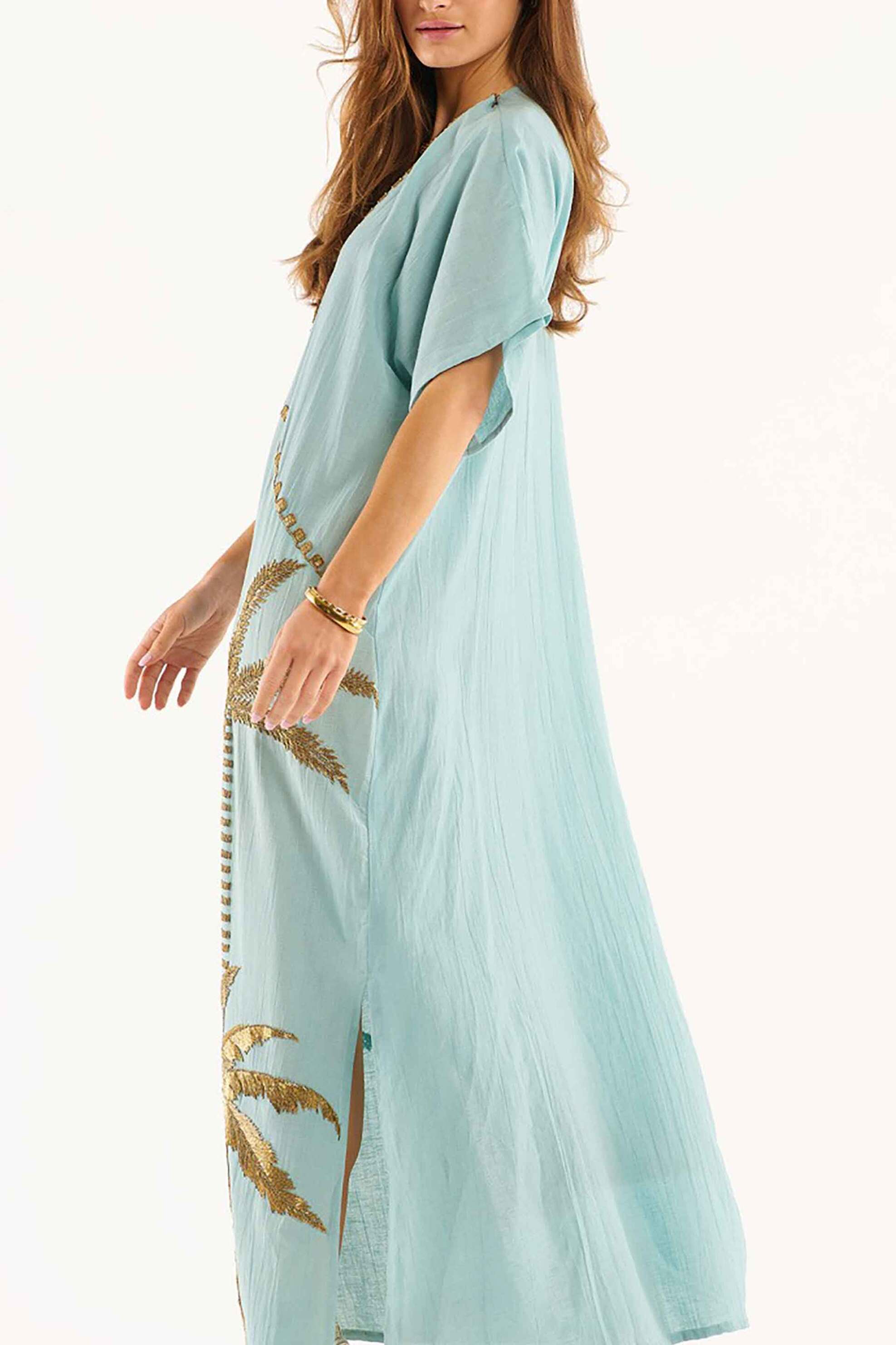 WILD PARIS Wild Paris γυναικείο maxi φόρεμα με κέντημα "Annie" - ANNIE/ROBE/SS25 Μπλε - 3