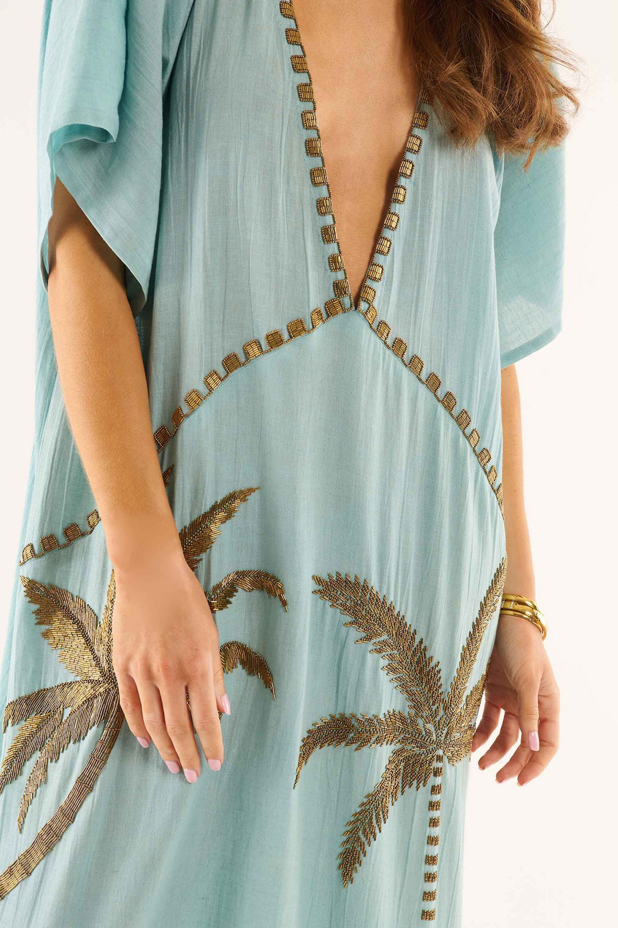 WILD PARIS Wild Paris γυναικείο maxi φόρεμα με κέντημα "Annie" - ANNIE/ROBE/SS25 Μπλε - 4