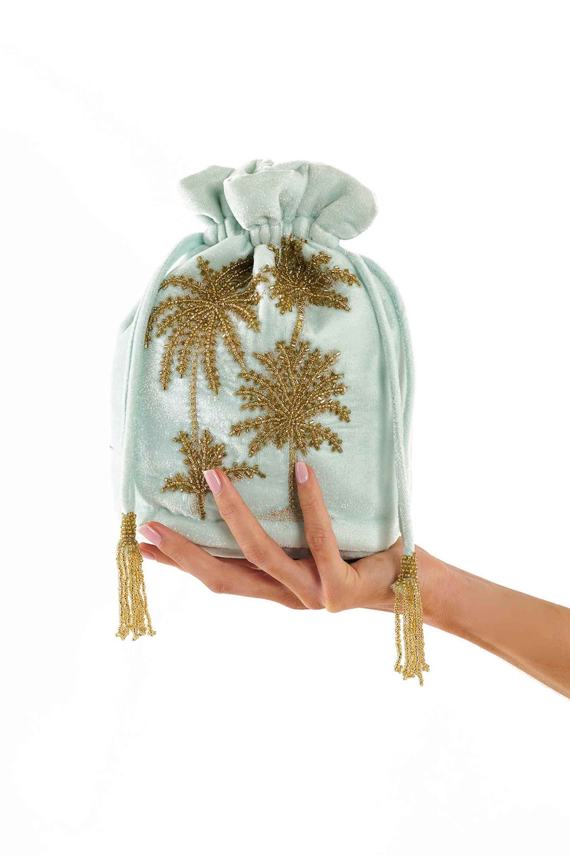 WILD PARIS Wild Paris γυναικείο τσαντάκι bucket με κέντημα "Aphelios" - APHELIOS/SAC/SS25 Γαλάζιο - 2