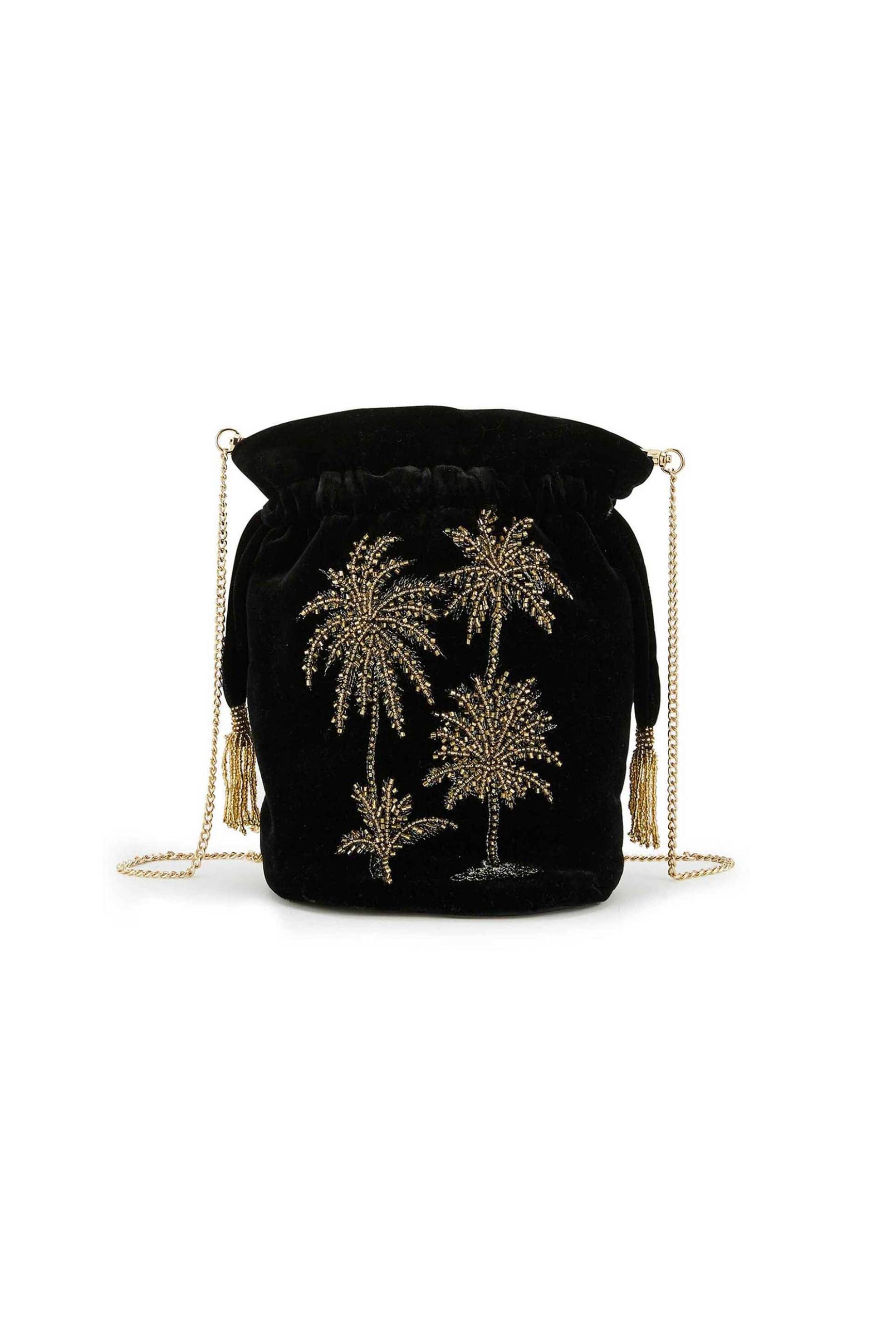 WILD PARIS Wild Paris γυναικείο τσαντάκι bucket με κέντημα "Aphelios" - APHELIOS/SAC/SS25 Μαύρο
