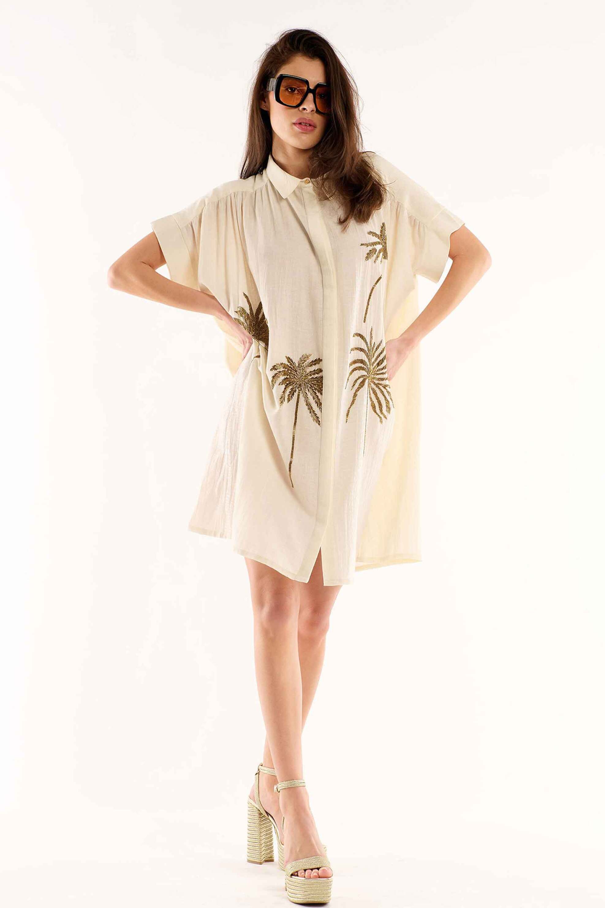 WILD PARIS Wild Paris γυναικείο mini φόρεμα σεμιζιέ "Clovis" - CLOVIS/ROBE/SS25 Λευκό
