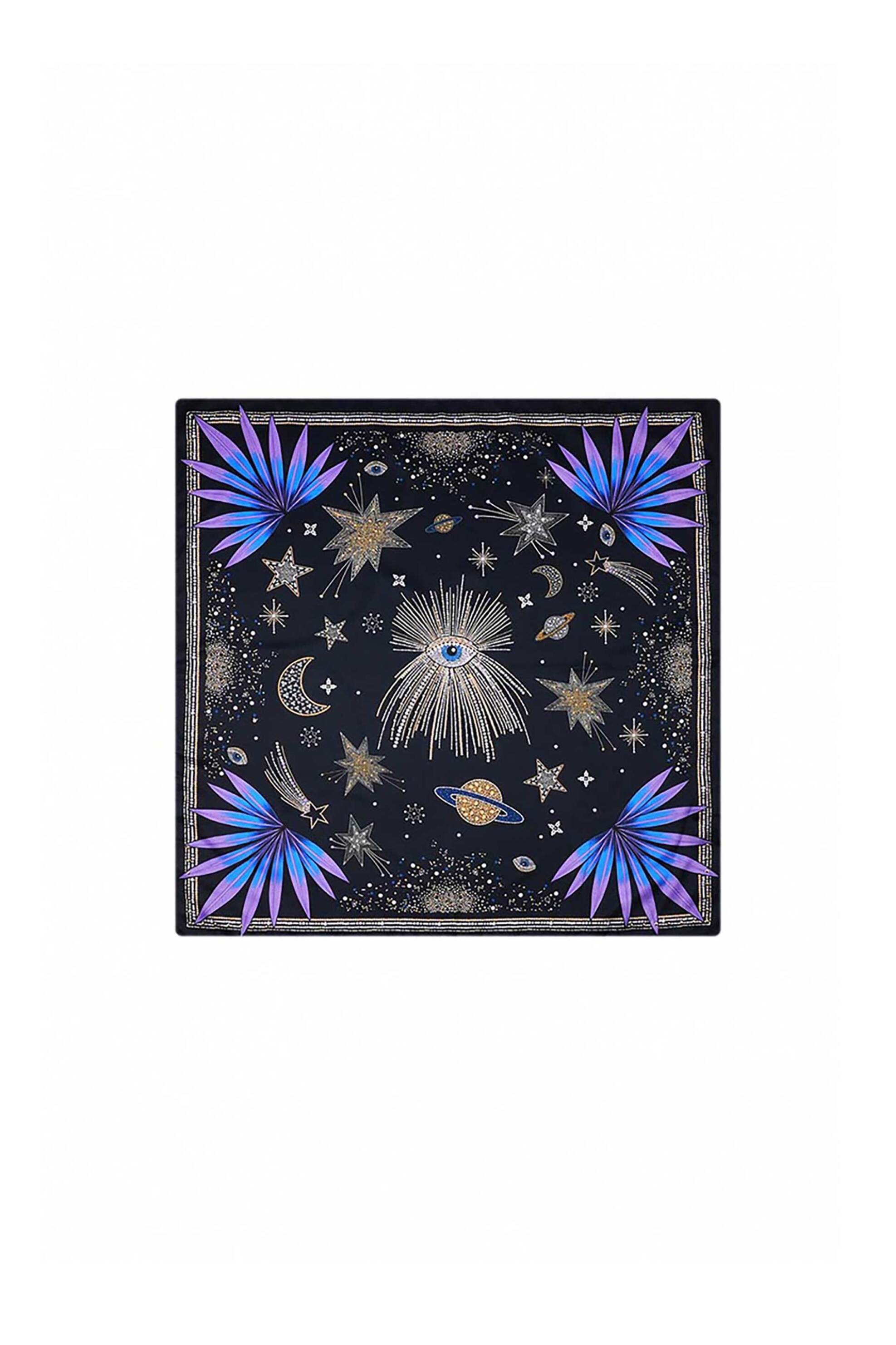 WILD PARIS Wild Paris γυναικείο φουλάρι "Comete Mini" - COMETE/MINI/FOULARD/SS25 Μαύρο