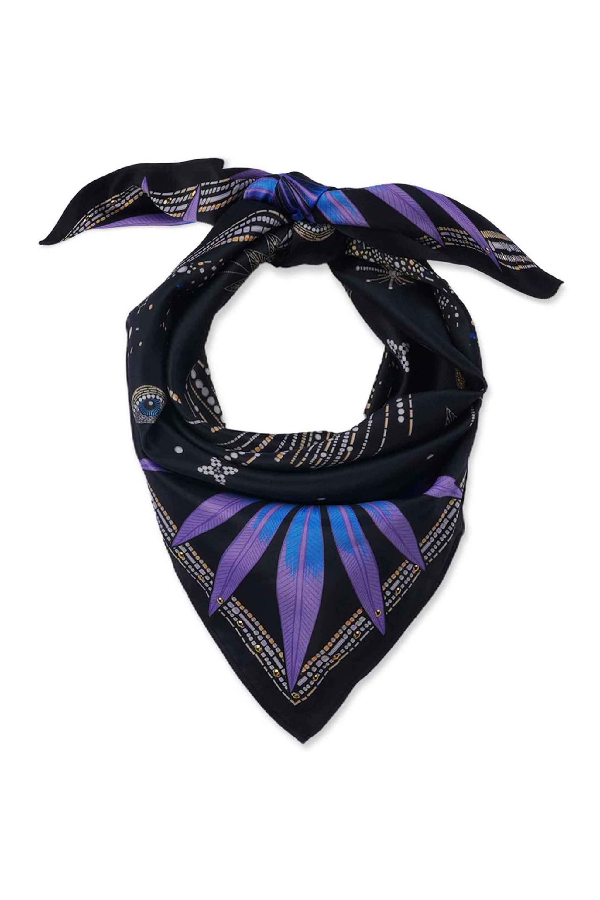 Wild Paris γυναικείο φουλάρι "Comete Mini" - COMETE/MINI/FOULARD/SS25 Μαύρο φωτογραφία