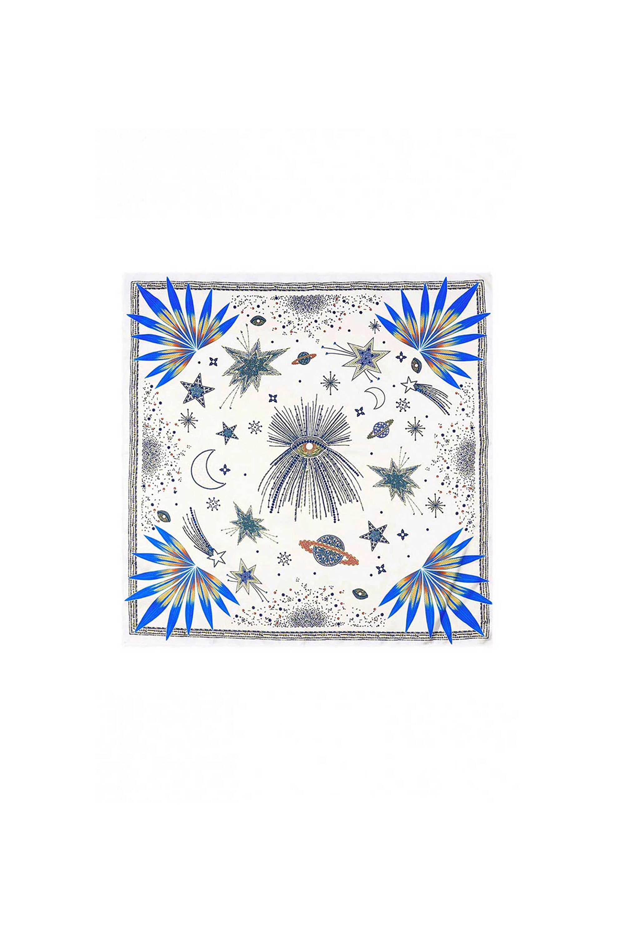 WILD PARIS Wild Paris γυναικείο φουλάρι "Comete Mini" - COMETE/MINI/FOULARD/SS25 Λευκό