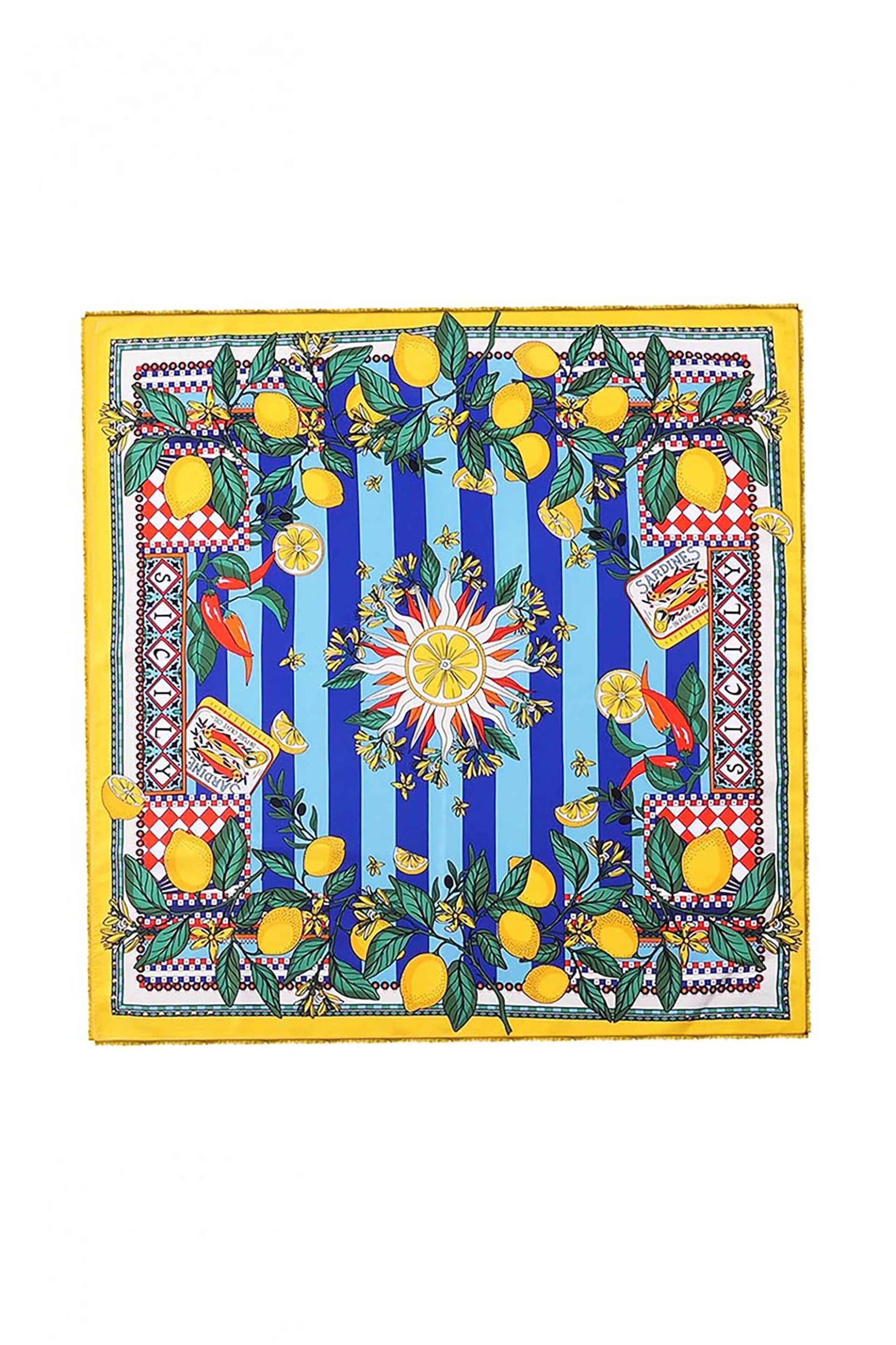 WILD PARIS Wild Paris γυναικείο φουλάρι "Sicily Grand" - SICILY/GRAND/FOULARD/SS25 Μπλε