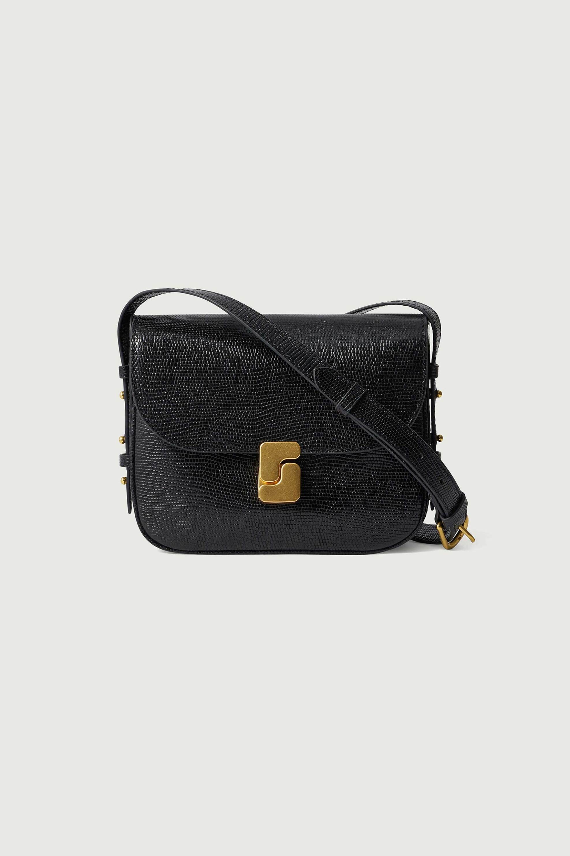SOEUR Soeur γυναικεία δερμάτινη τσάντα ώμου/crossbody "Bellissima Maxi" - SEM1115BELLIMAX Μαύρο