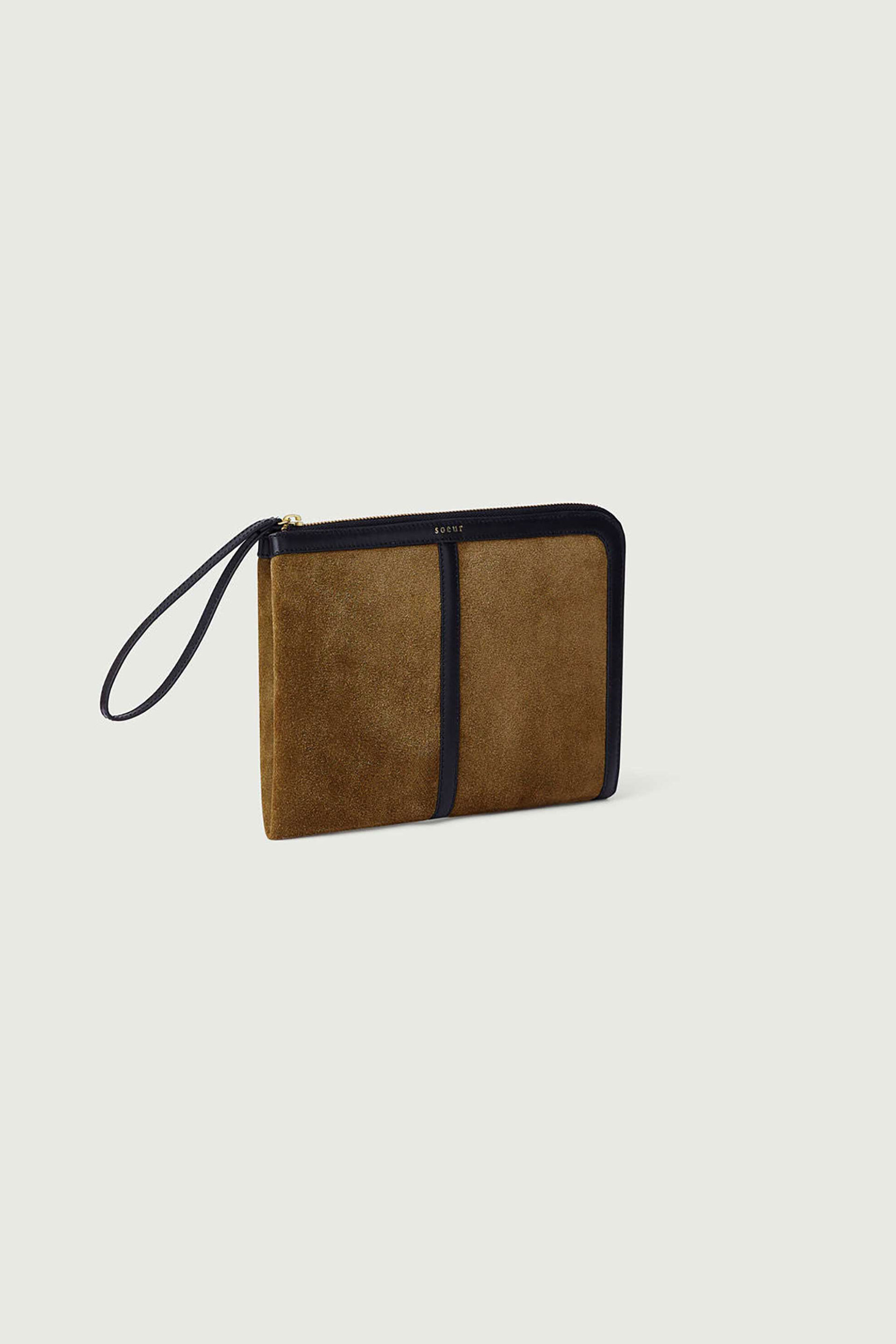 Soeur γυναικείο suede τσαντάκι clutch "Doces" - SEM0367DOCES Καφέ φωτογραφία