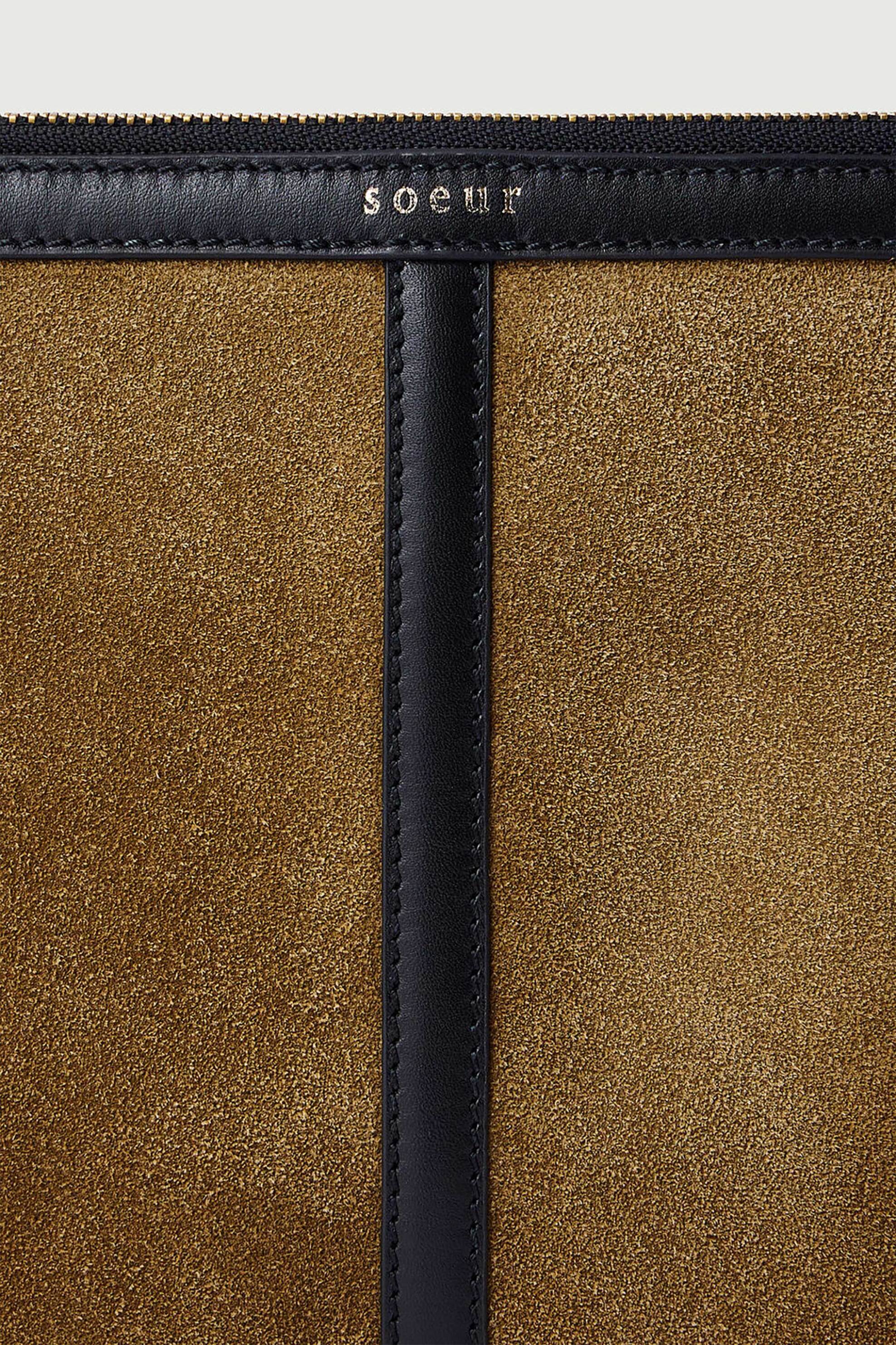 Soeur γυναικείο suede τσαντάκι clutch "Doces" - SEM0367DOCES Καφέ φωτογραφία