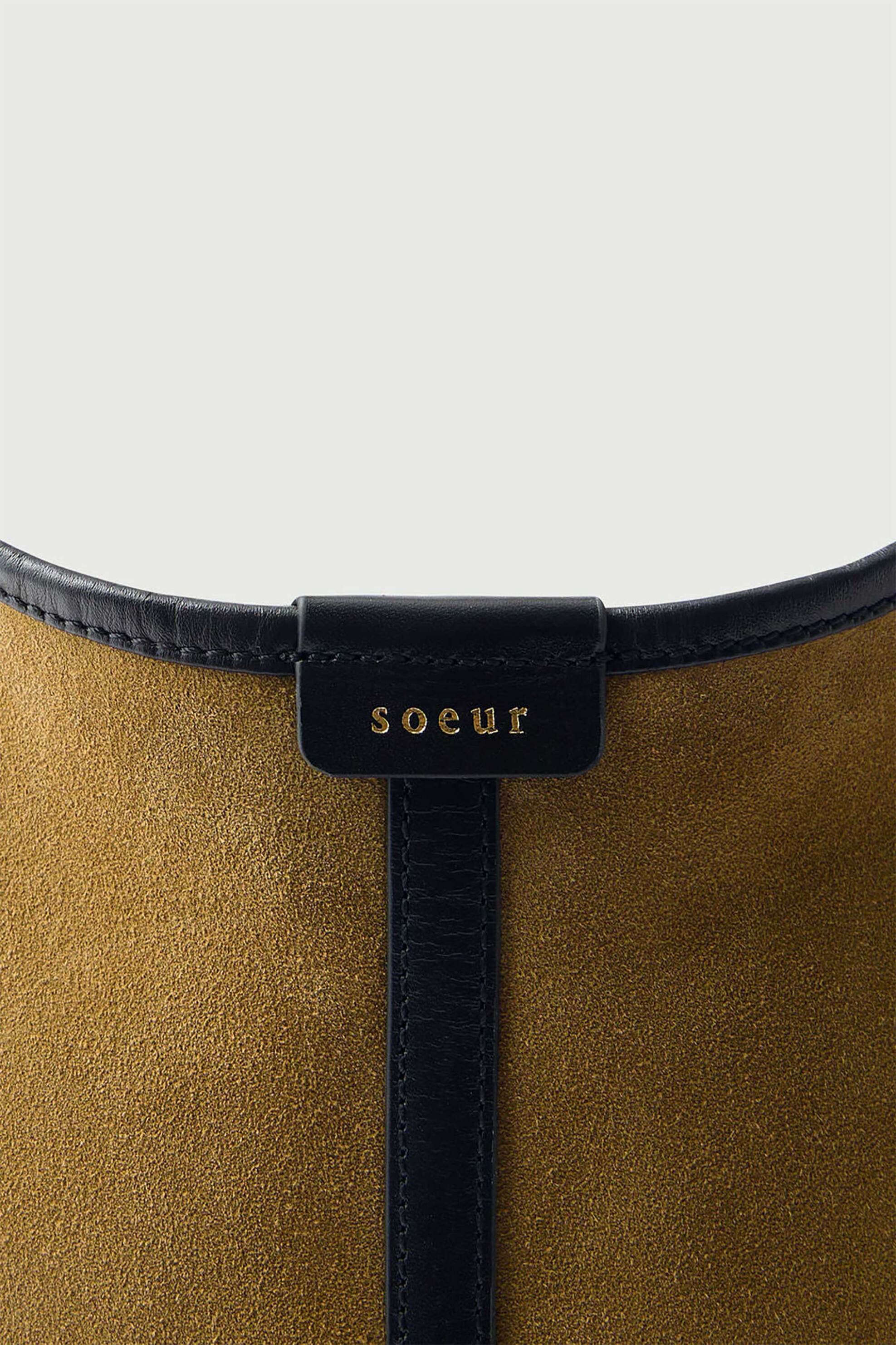 SOEUR Soeur γυναικεία suede τσάντα tote "Delice" - SEM0366DELICE Μαύρο - Καφέ - 3