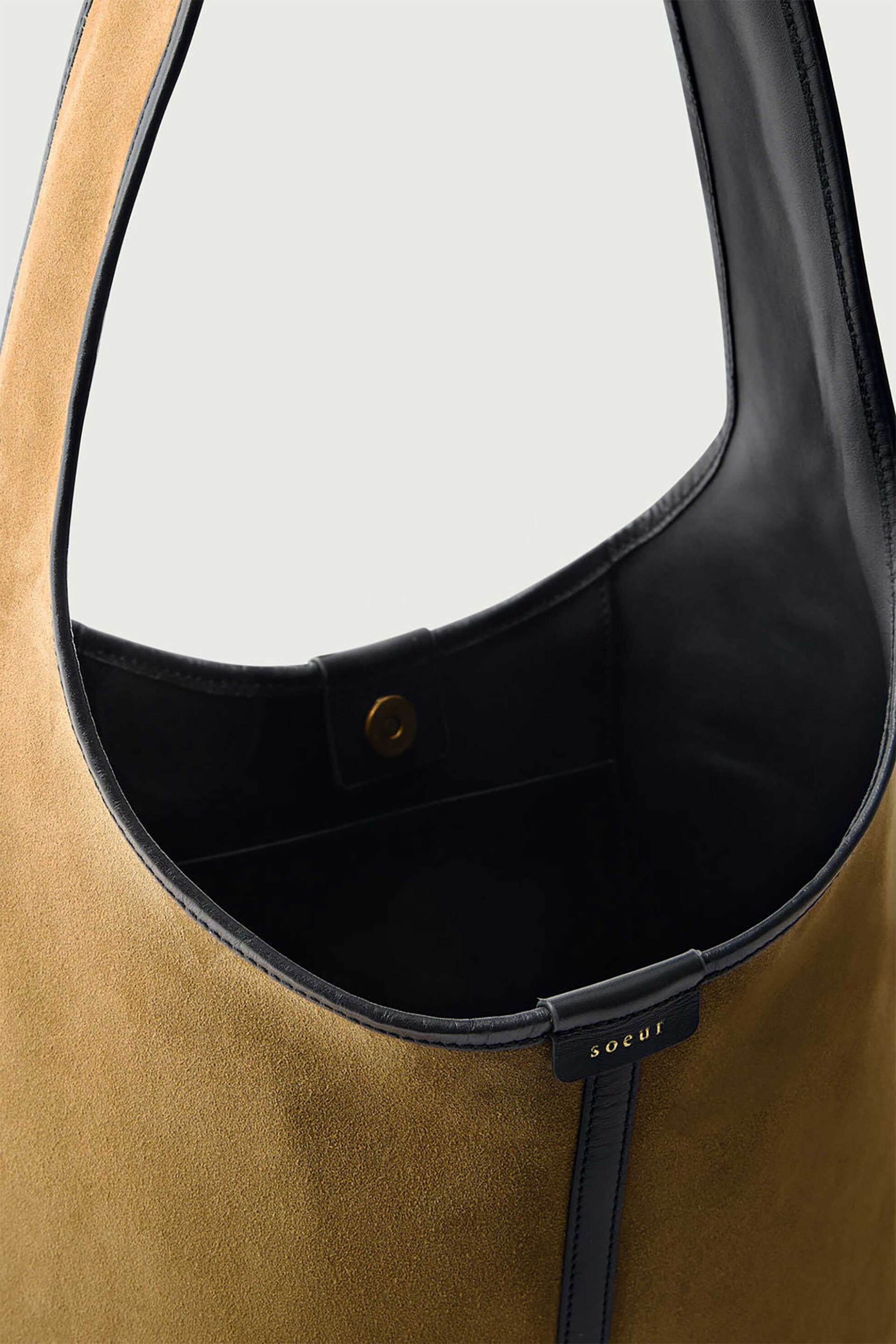 SOEUR Soeur γυναικεία suede τσάντα tote "Delice" - SEM0366DELICE Μαύρο - Καφέ - 4