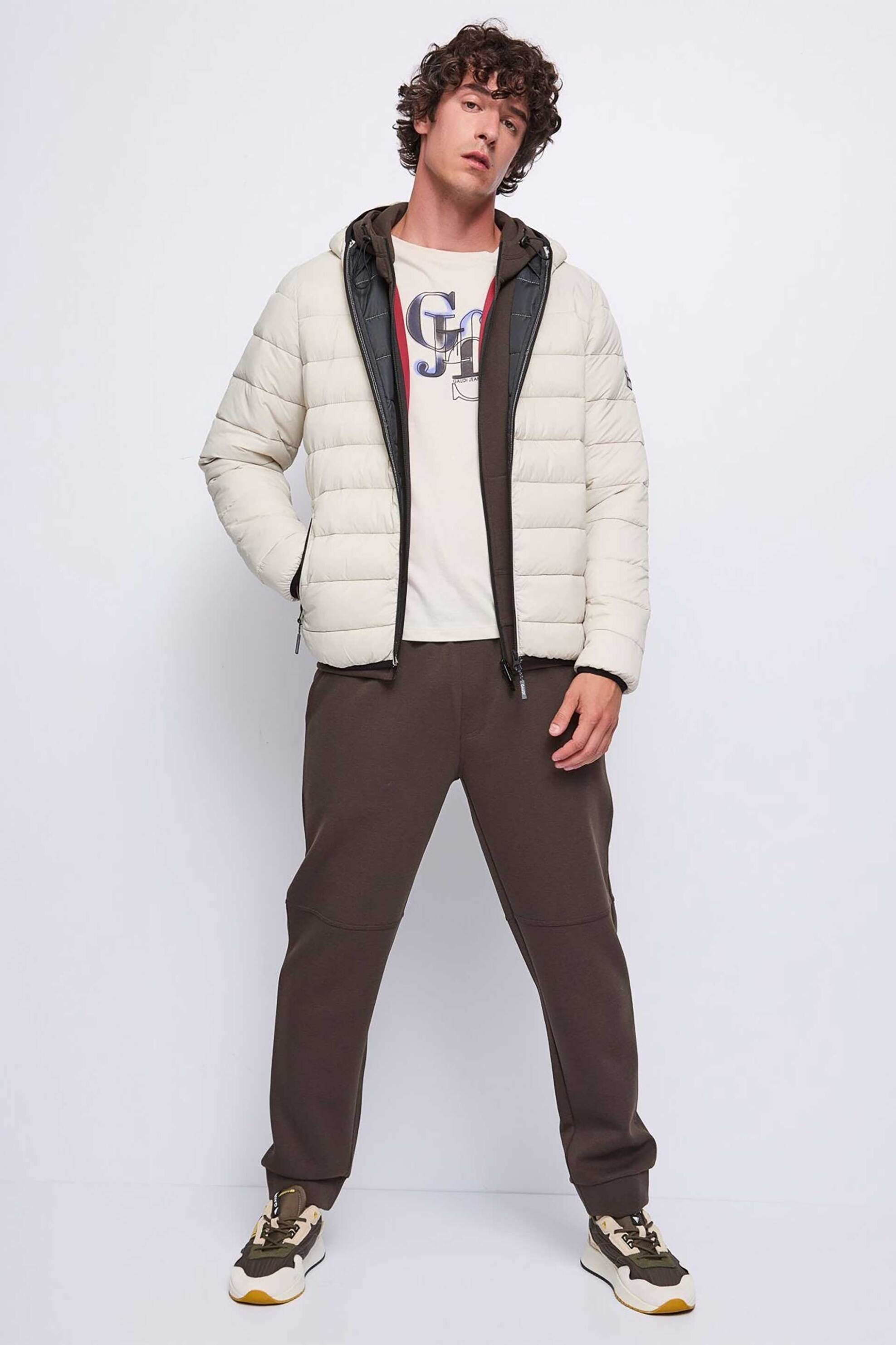 Gaudi ανδρικό παντελόνι φόρμας μονόχρωμο Relaxed Fit - 521GU24005 Καφέ