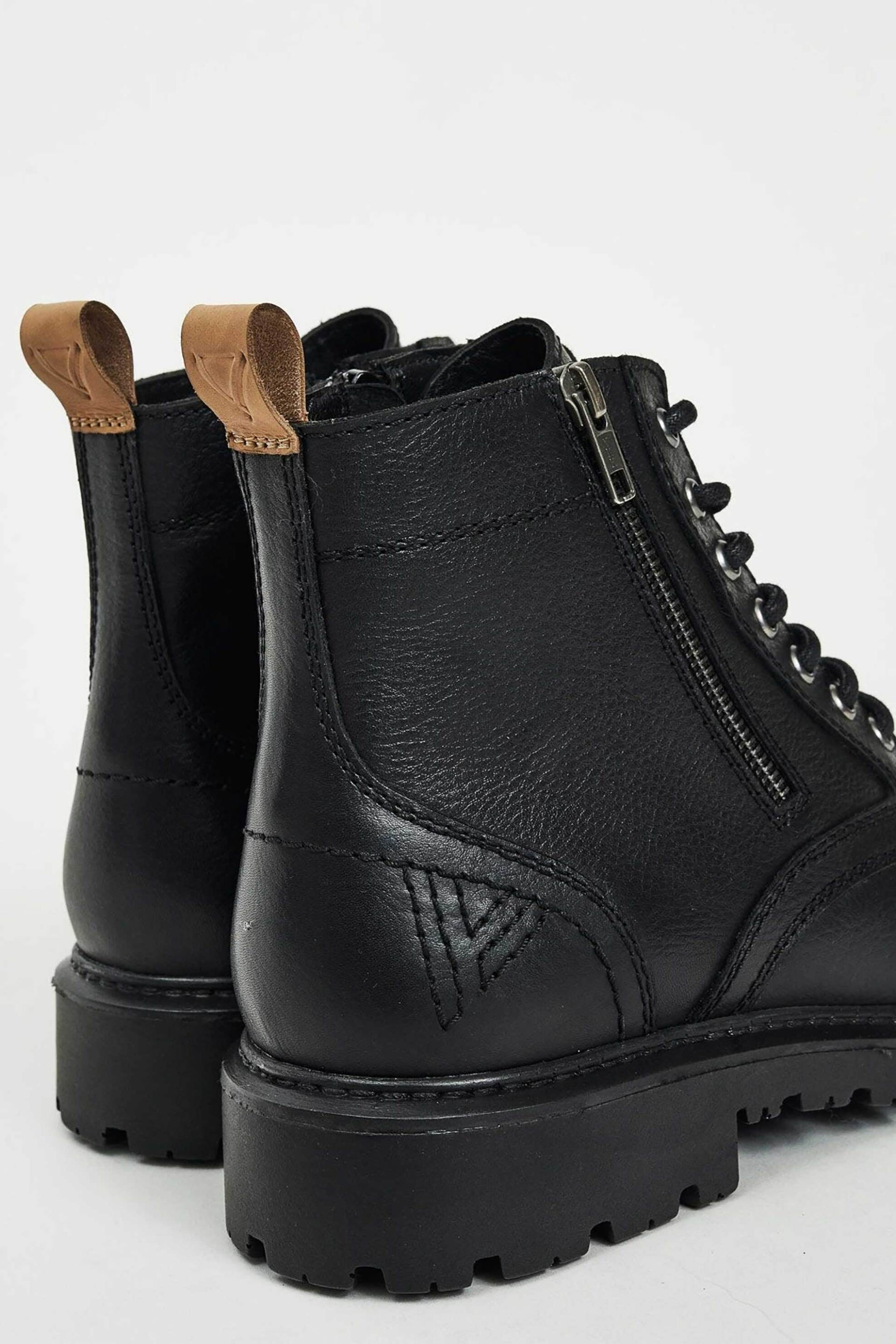 Gaudi ανδρικά μποτάκια με κορδόνια και φερμουάρ - V52-64670 Μαύρο φωτογραφία