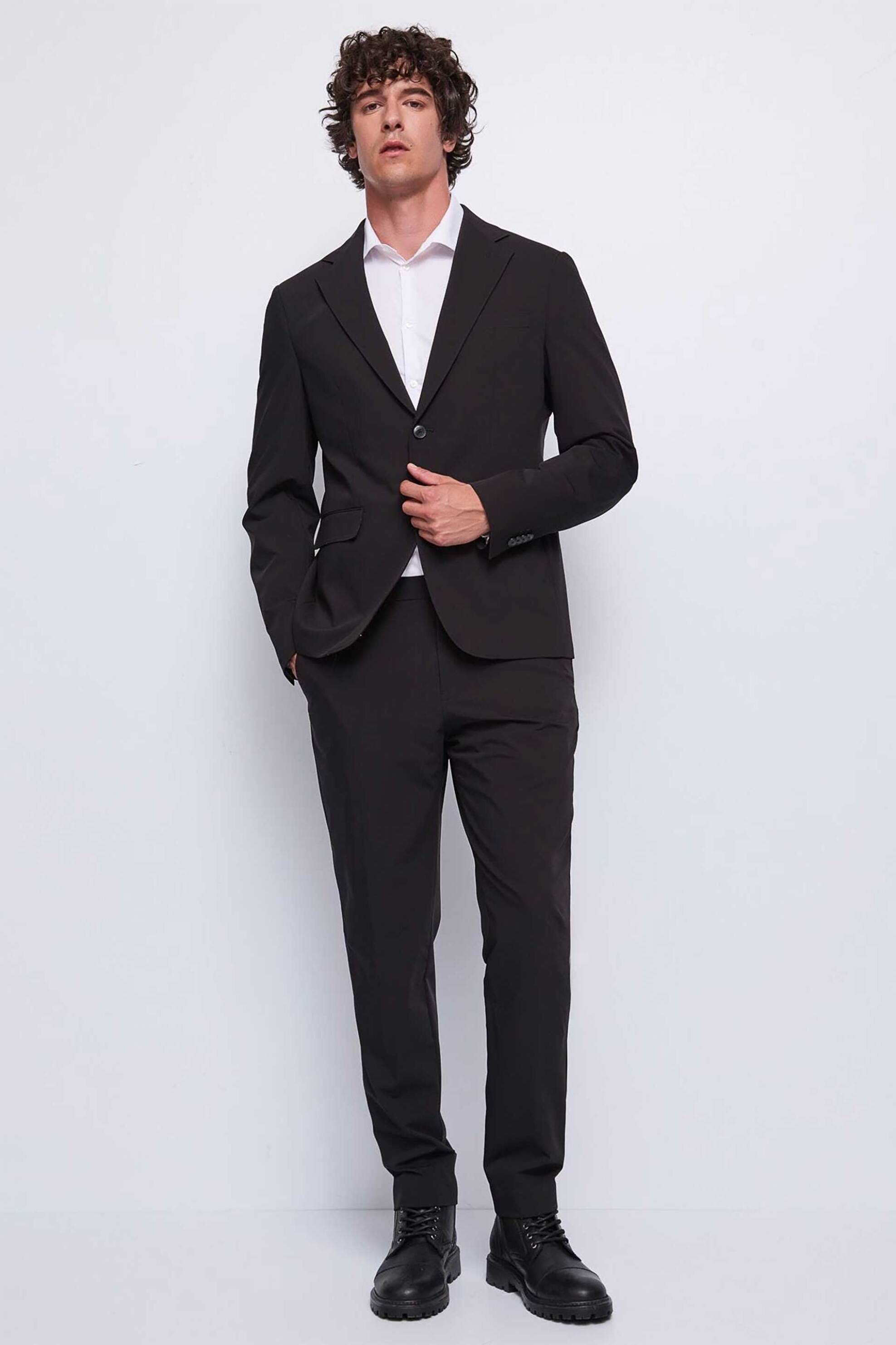 GAUDÍ Gaudi ανδρικό σετ σακάκι και παντελόνι (2 τεμάχια) - 521GU15002 Μαύρο