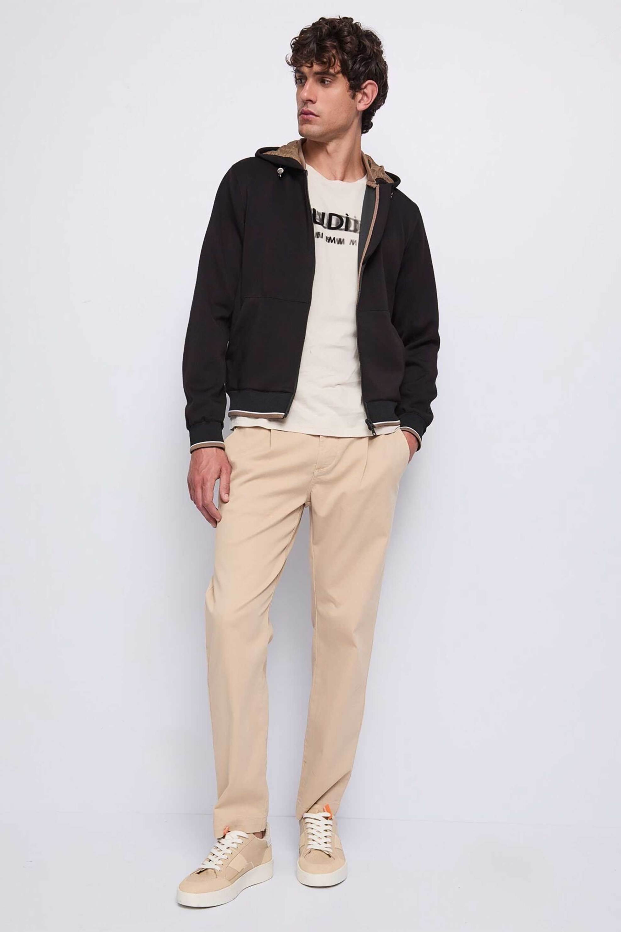 Gaudi ανδρικό παντελόνι chino twill Regular Fit - 521GU25024 Μπεζ