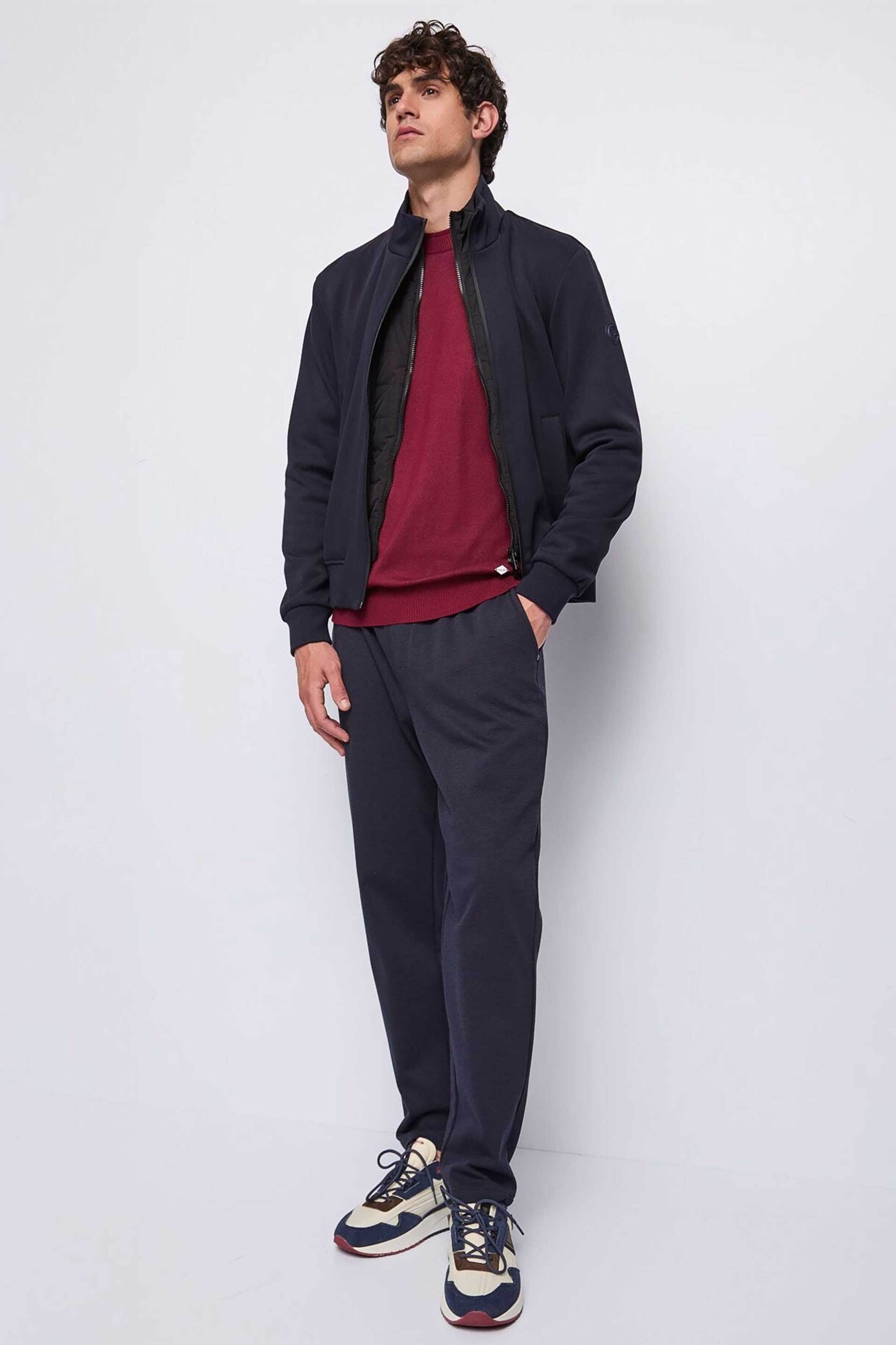 Gaudi ανδρικό παντελόνι φόρμας μονόχρωμο Relaxed Fit - 521GU25026 Μπλε Σκούρο