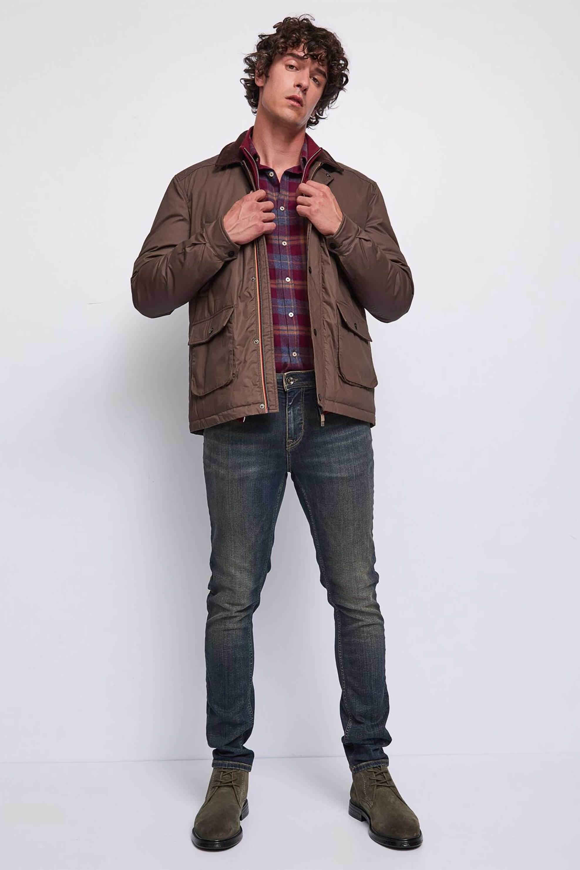 Gaudi ανδρικό μπουφάν μονόχρωμο - 521GU35013 Καφέ